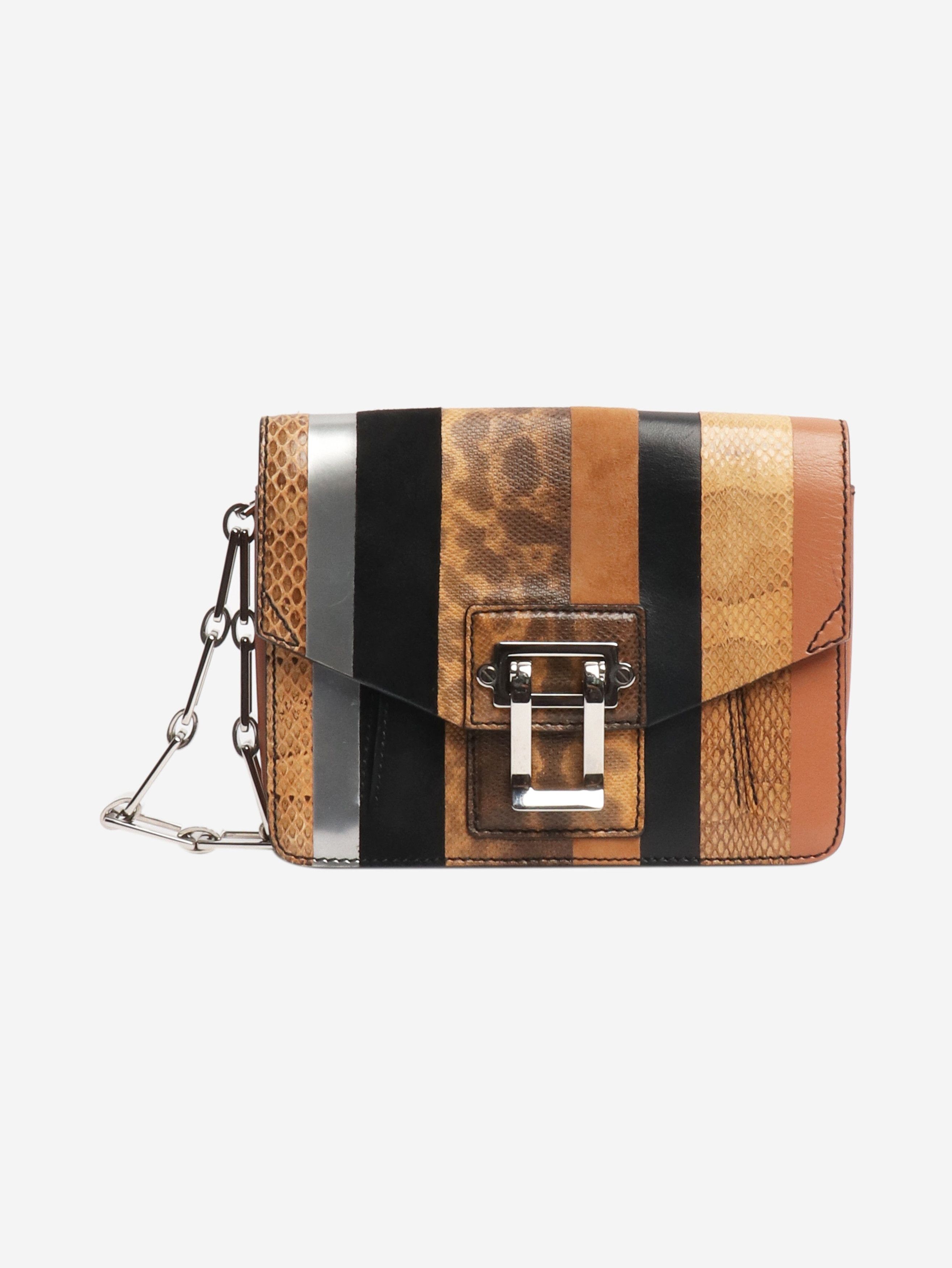 Other Brown striped exotic leather clutch Size ONE SIZE - 1 Thumbnail