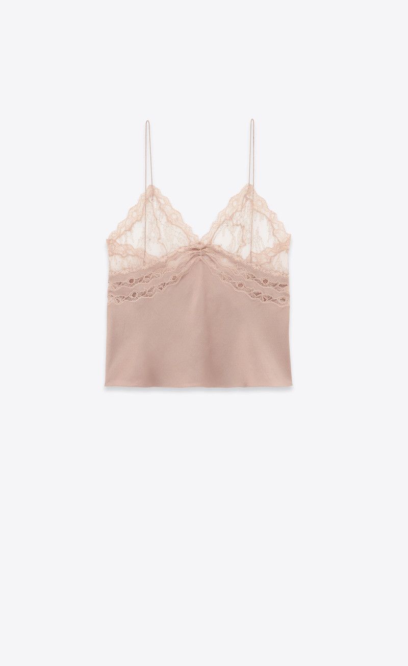 Saint Laurent Paris lingerie top in silk satin crepe Size XS / US 0-2 / IT 36-38 - 1 Thumbnail