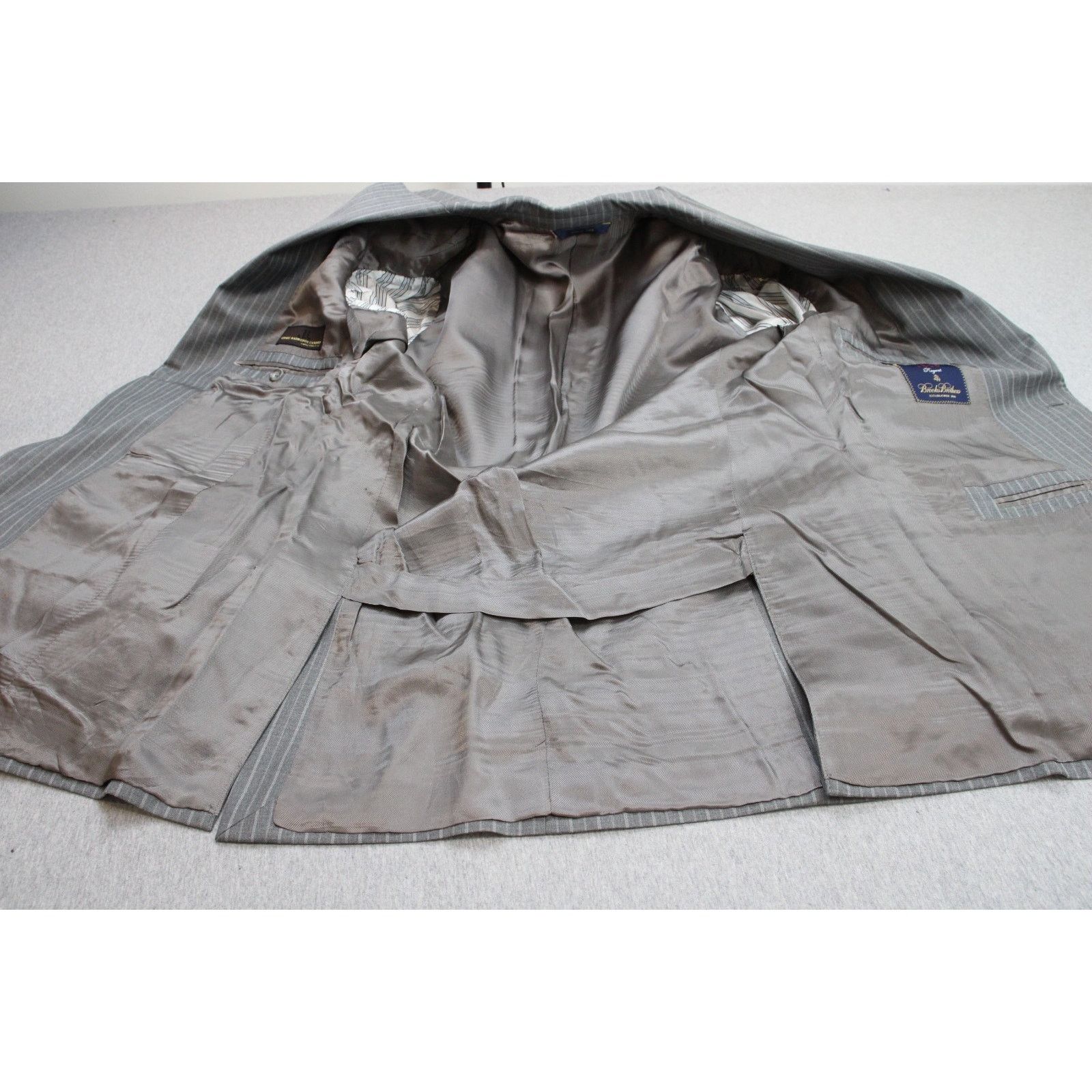 Brooks Brothers Brooks Brothers Blazer Men 41R Gray Striped Wool 1818 Regent Size 40R - 7 Thumbnail