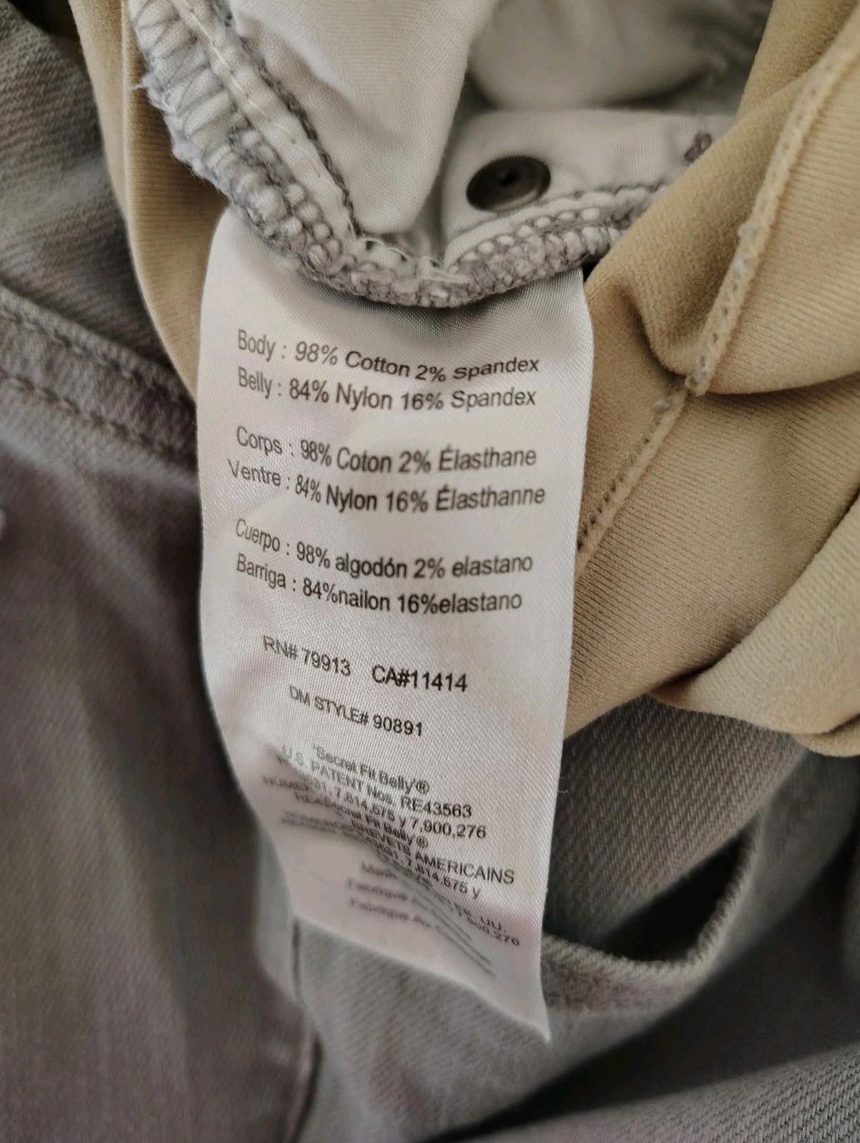 Designer Motherhood Maternity Full Panel Stretch Gray Grey Pants Jean Size 36" / US 14 / IT 50 - 9 Thumbnail