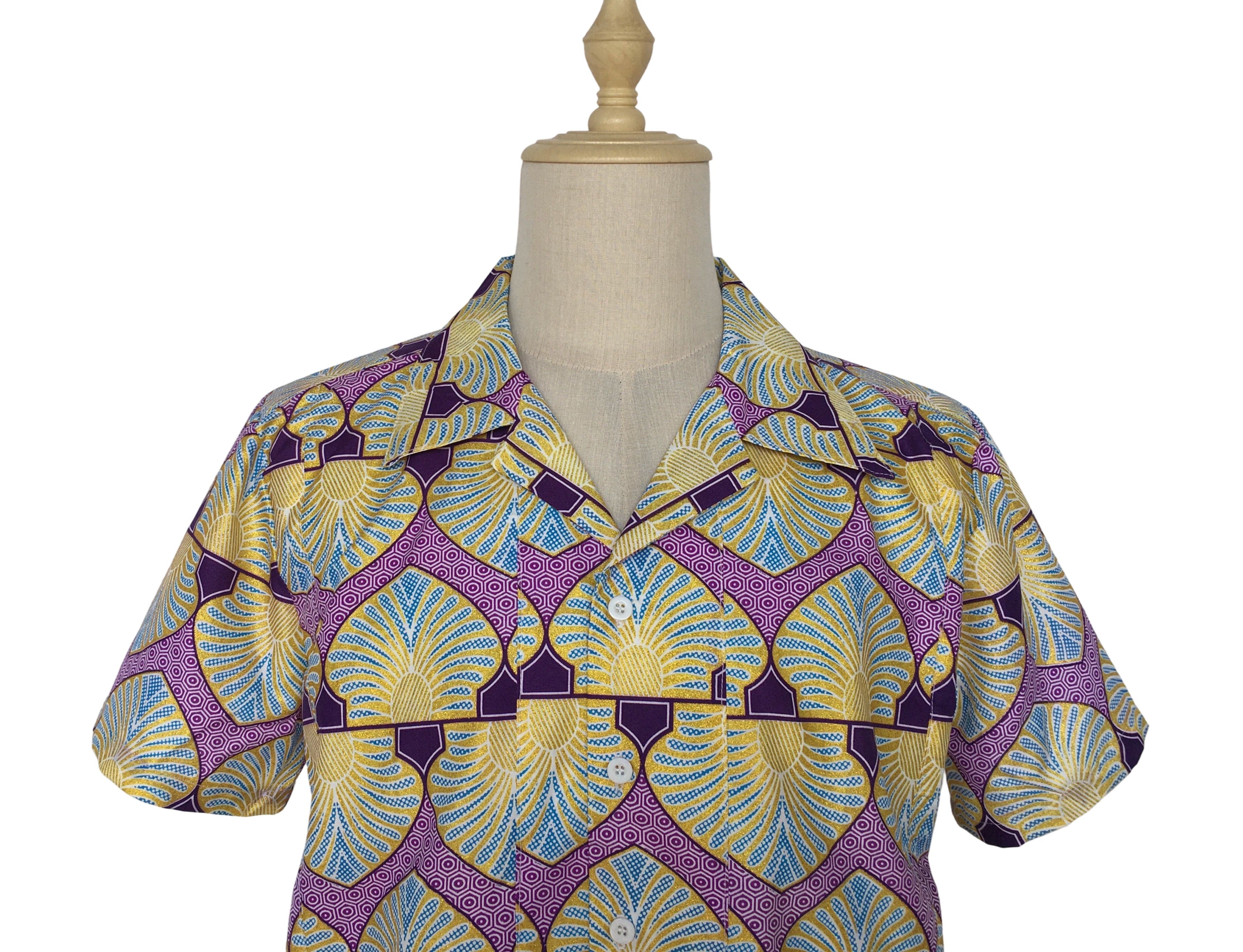 Other African Wax Print Men Shirt Performance Costumes Size US M / EU 48-50 / 2 - 3 Thumbnail