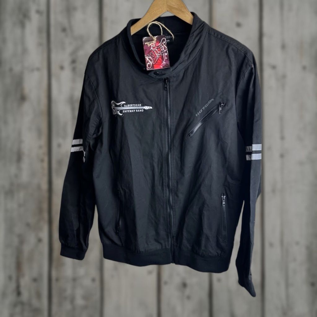 VINTAGE No Fear Men's Band Jacket Large Black Cotton NWT Mens