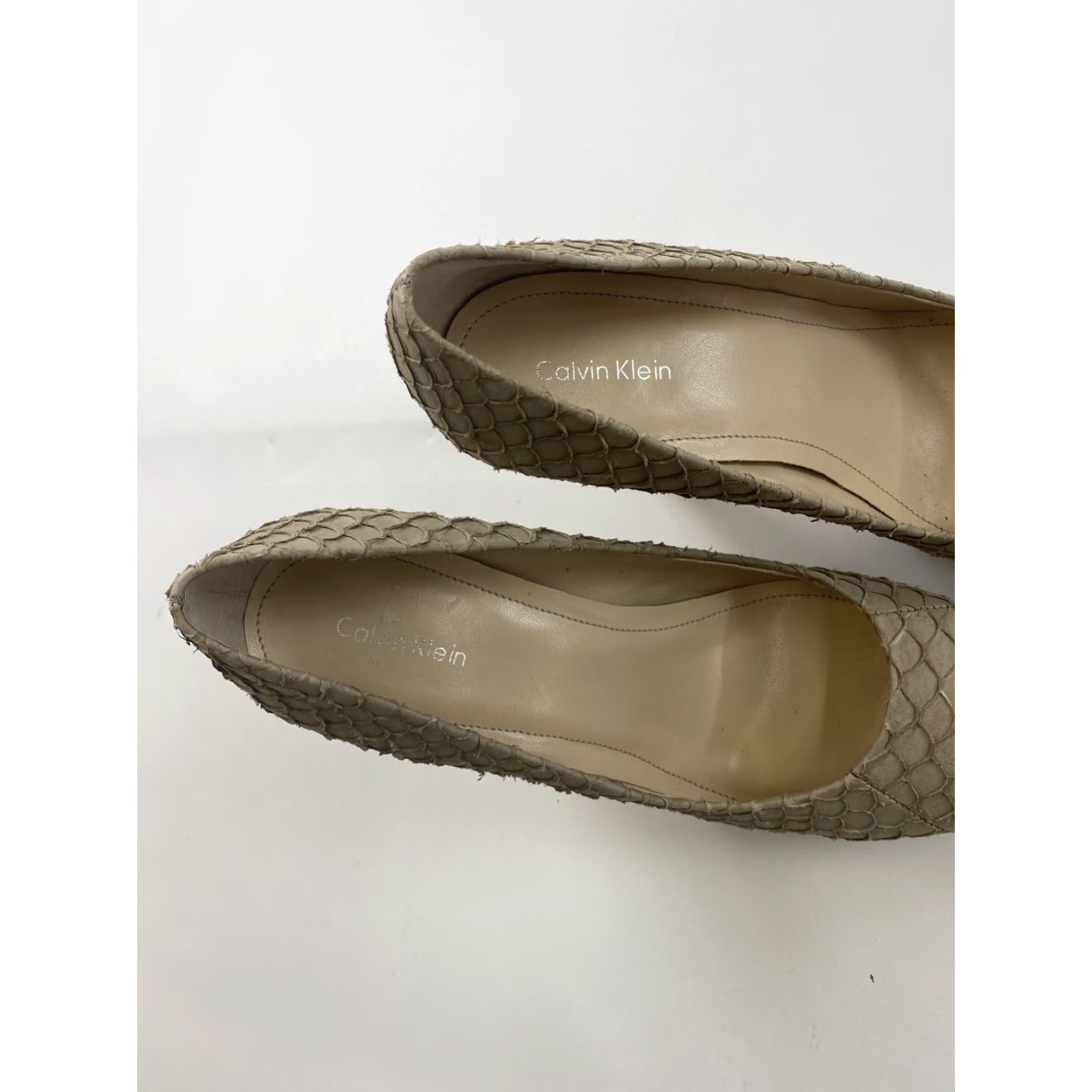 Calvin Klein Calvin Klein Kendall Heels 10 Tan Round Toe Fashion Pumps Womens US 10 Beige Leather Ultra High Heel M Size US 10 / IT 40 - 2 Thumbnail