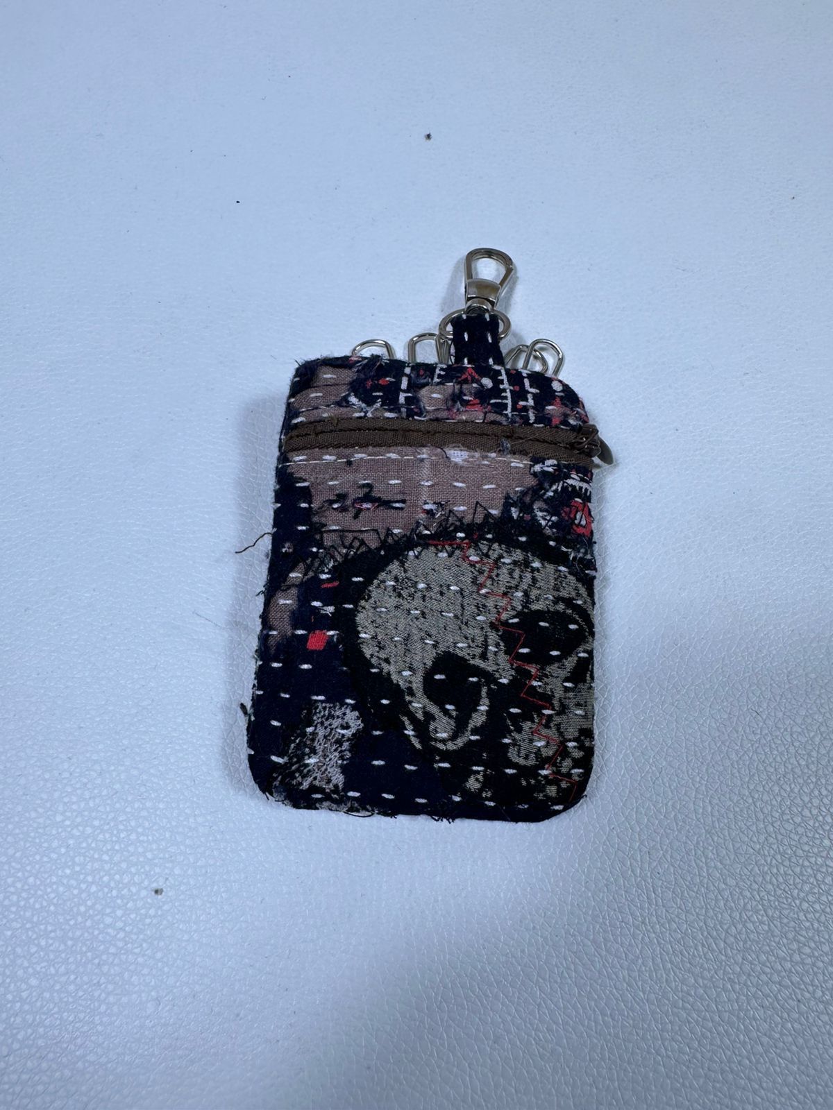 Handmade Custom Made Distressed Paisley Patchwork Boro Keychain Size ONE SIZE - 4 Thumbnail