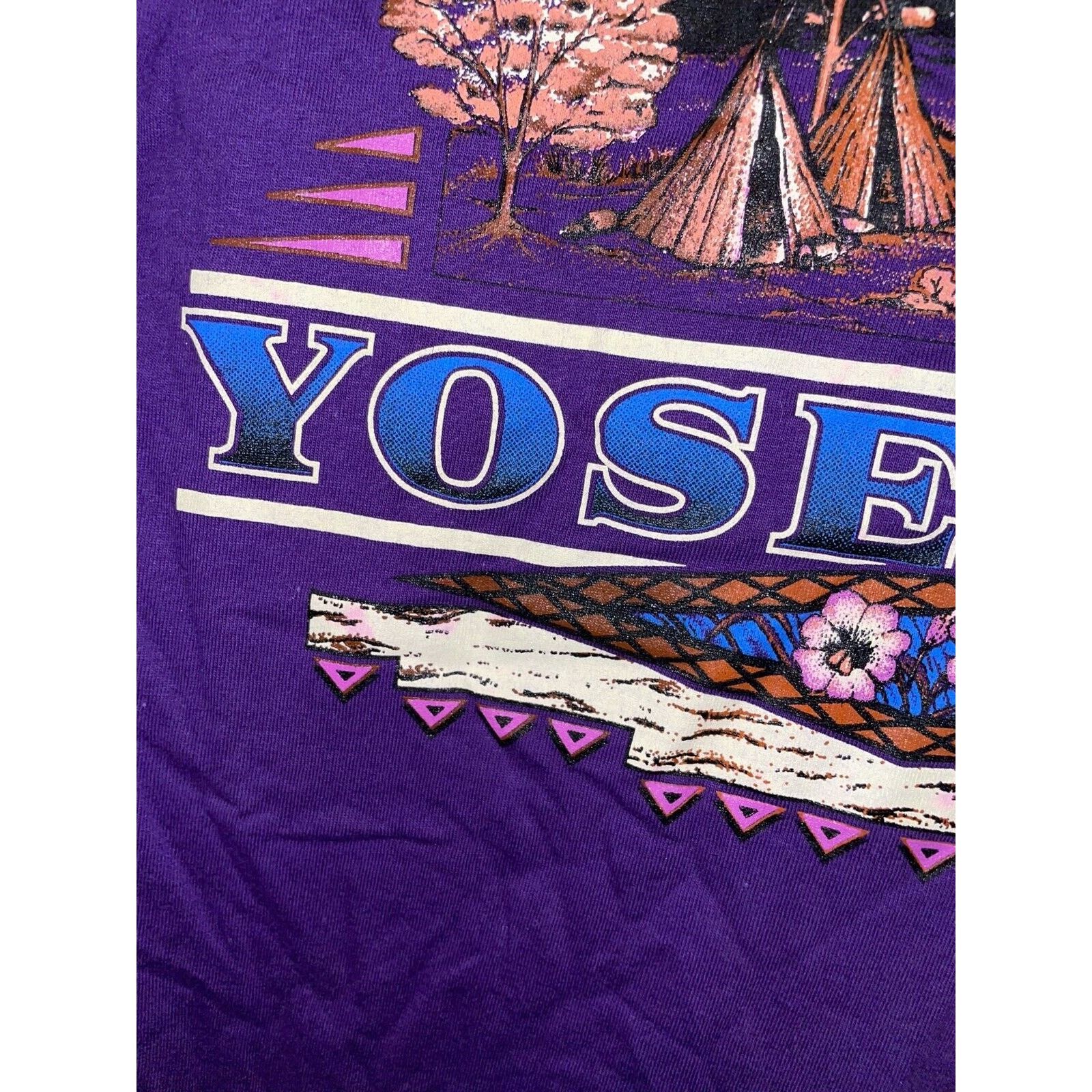 Jerzees Vintage Yosemite Park Shirt Mountain Purple Tee VTG 1990s L Size US L / EU 52-54 / 3 - 8 Thumbnail