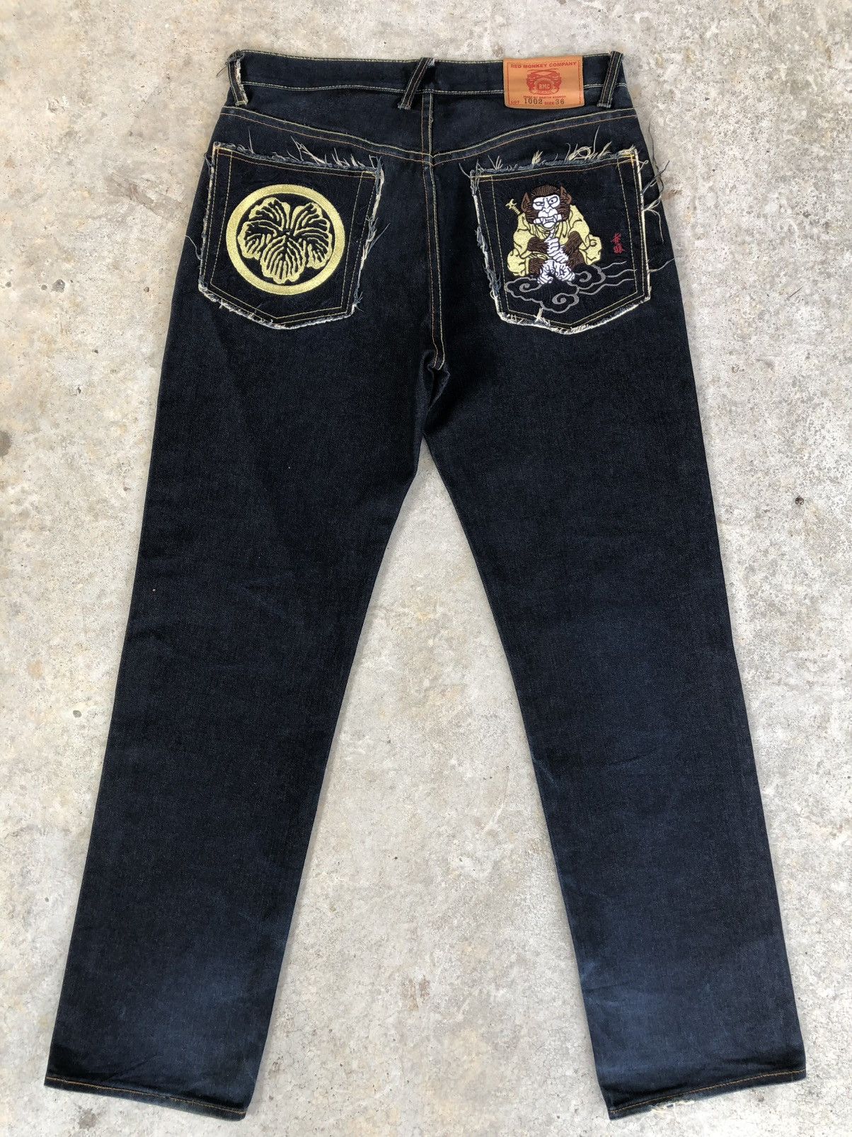 RMC Jeans Red Monkey Company Embroidered Jeans Selvedge Denim Size US 36 / EU 52 - 1 Thumbnail
