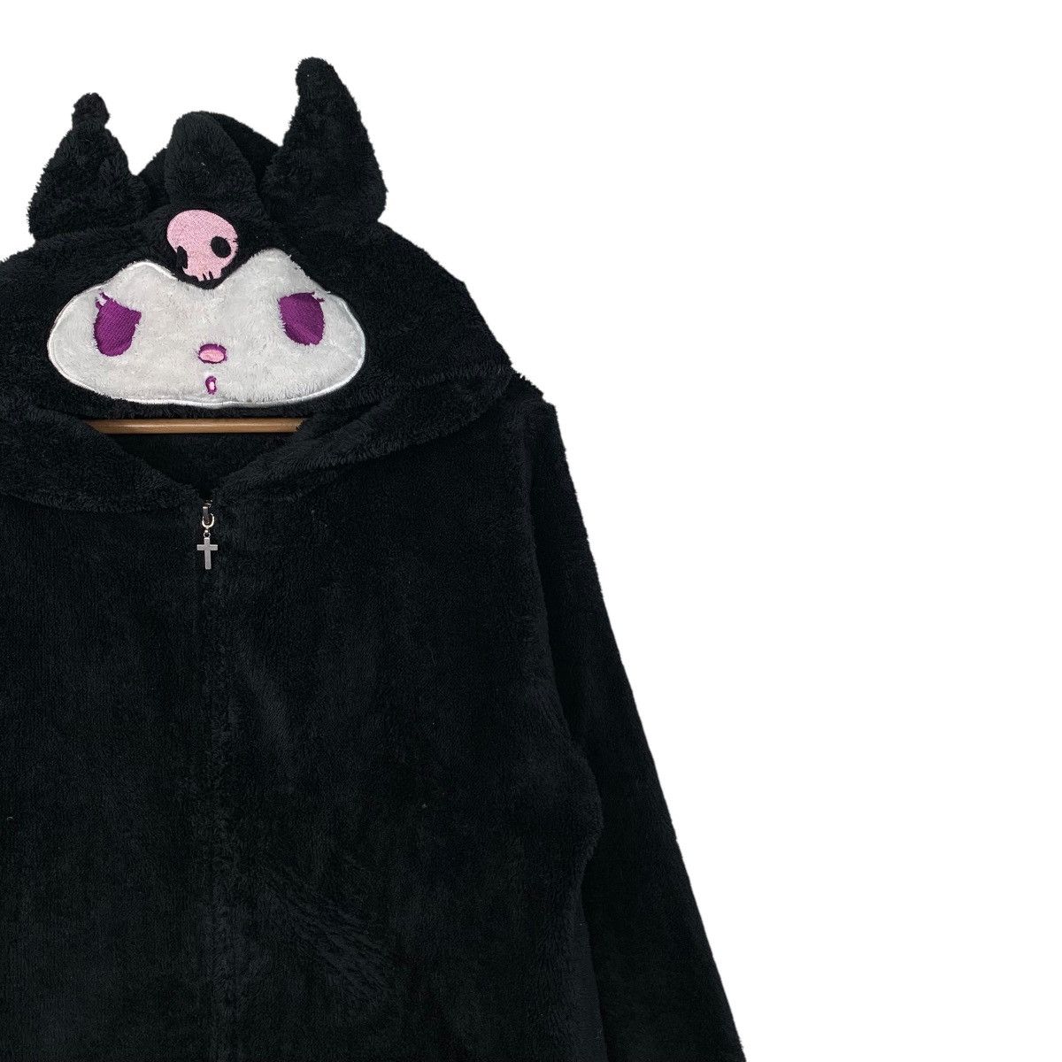 Anime KUROMI Face Zipper Fleece Hoodies #2070-C90 Size L / US 10 / IT 46 - 5 Thumbnail