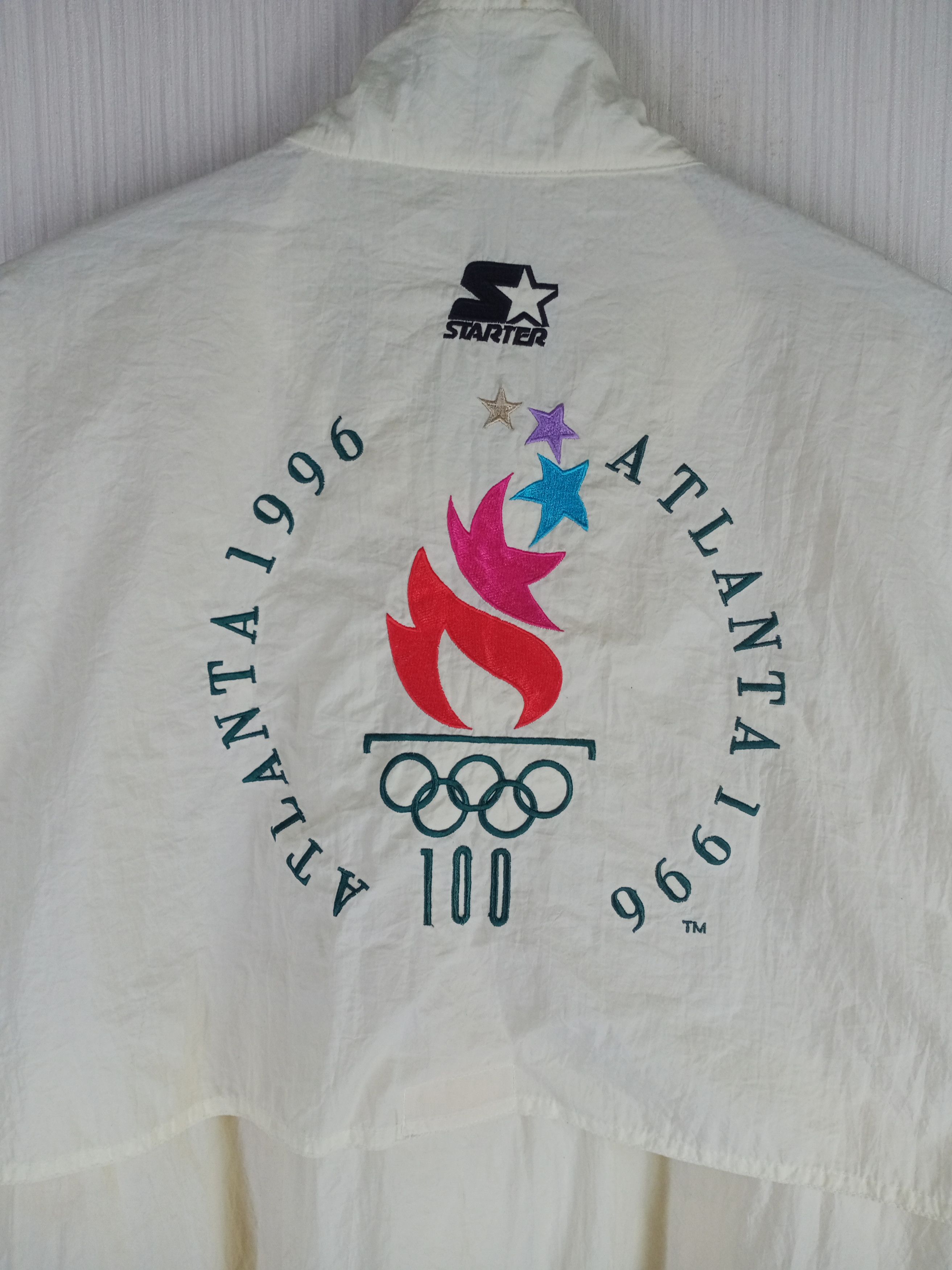USA Olympics Rare Vintage Starter Olympic Atlanta 1996 Windbreaker Jacket Size US XL / EU 56 / 4 - 3 Thumbnail