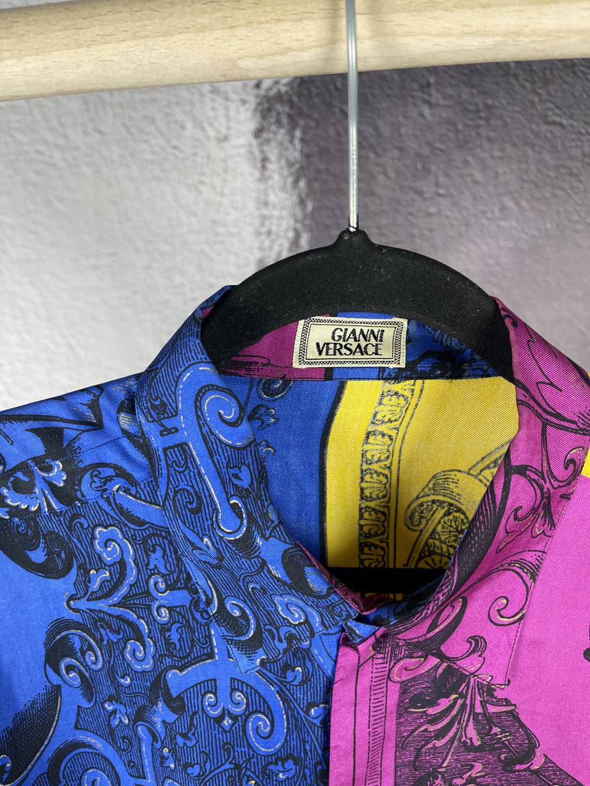 Versace Gianni Versace vintage 80s 90s colour block silk ls shirt Size US M / EU 48-50 / 2 - 8 Thumbnail