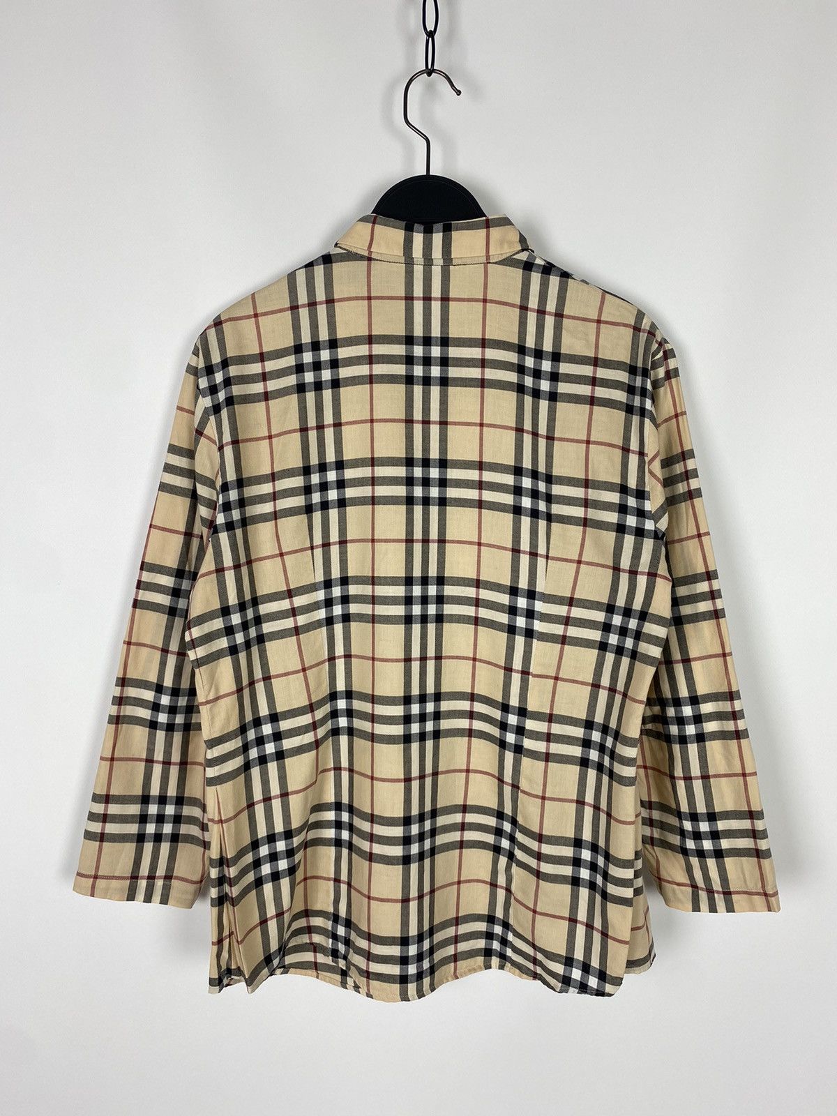 Burberry 1990s Vintage Burberry London Nova Check 3/4 Button Up Shirt Size L / US 10 / IT 46 - 10 Thumbnail