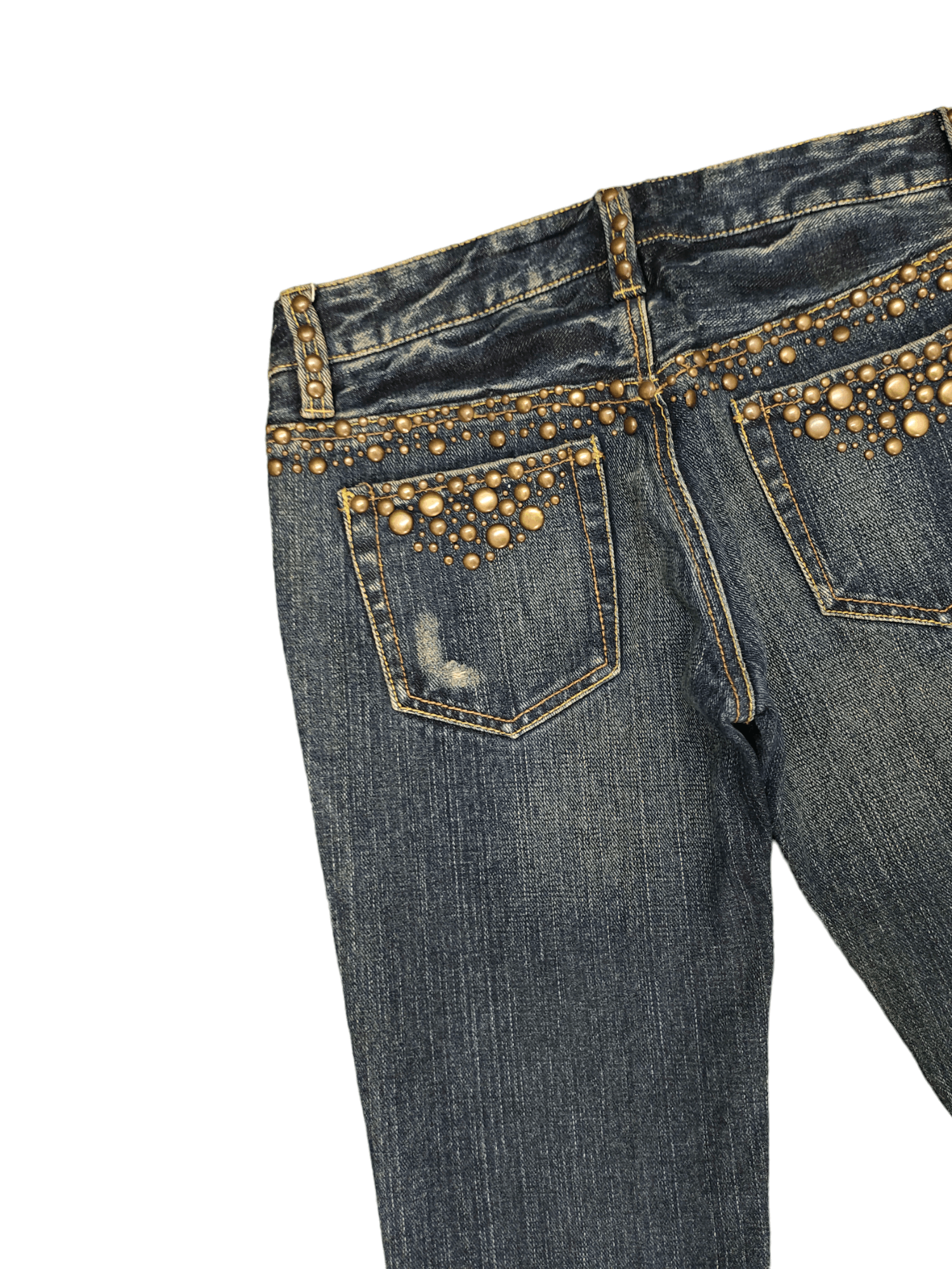 Hysteric Glamour Flare Jeans Virca Phrase Studded Denim Boot Cut Y2k Goa Size US 28 / EU 44 - 15 Thumbnail