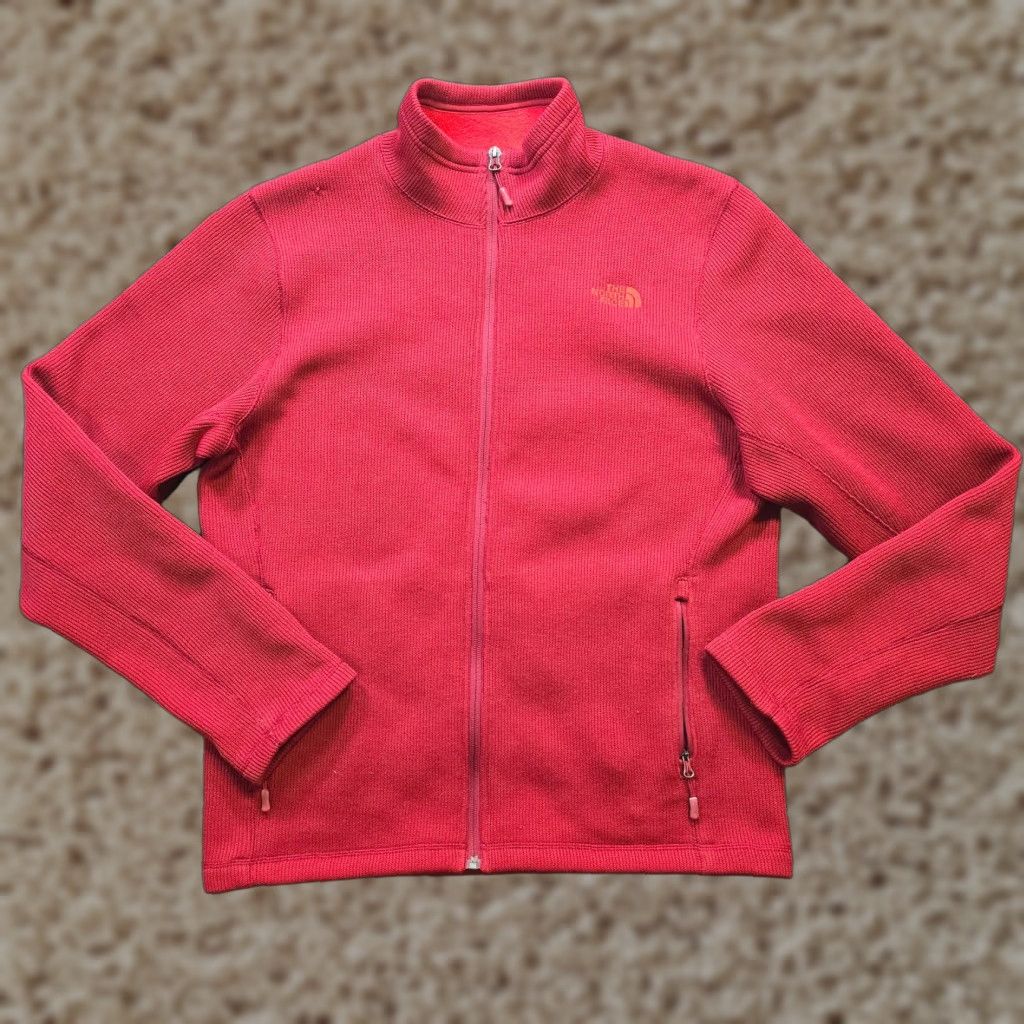 The North Face The North Face Jacket Men M Red Full Zip Knit Fleece Basic Performance Windbreaker Regular Stand-Up Collar Outdoor Weatherproof (if allowed) Size US M / EU 48-50 / 2 - 1 Thumbnail