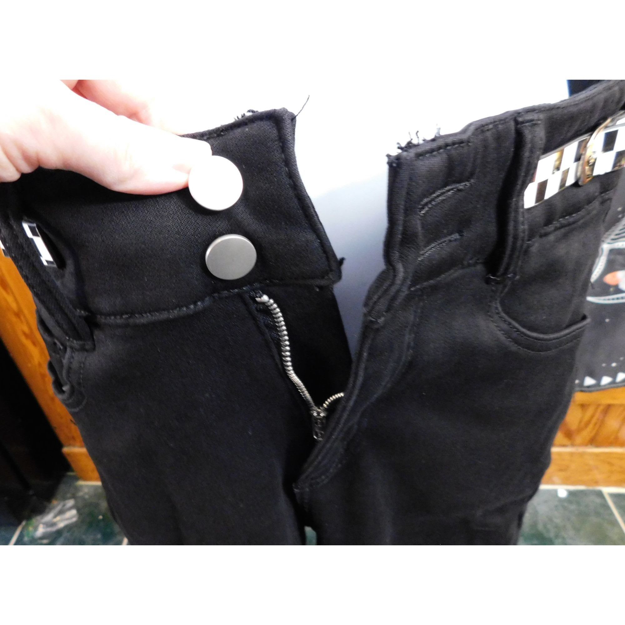 Other MZJ Studio Black Jeans With Checkered Accents Size 26" / US 2 / IT 38 - 3 Thumbnail