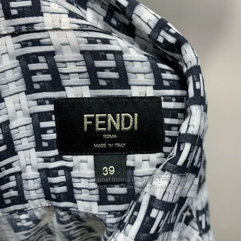 Fendi Fendi size 39 Letter Printed Pattern Short Sleeve Shirt Size US XXS / EU 40 - 4 Thumbnail