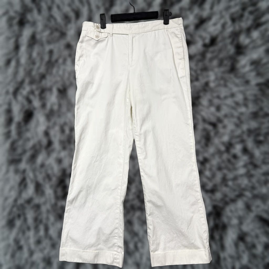 Ralph Lauren Ralph Lauren Golf Pants Womens 8 Chino White Cotton Twill Cuffed Pockets Adjustable Waist 32x29 Slim Casual Preppy Size 30" / US 8 / IT 44 - 1 Thumbnail