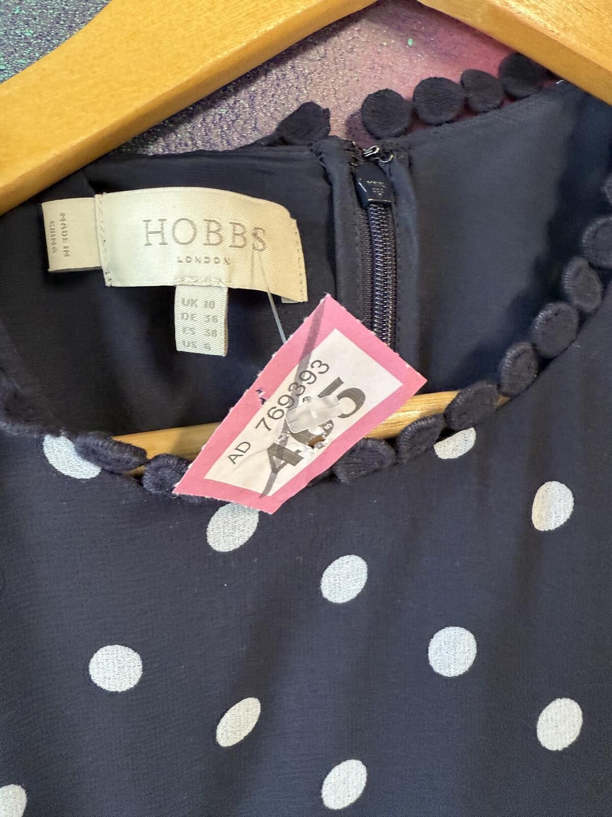 Other Hobbs London navy blue & white polka dot dress Size M / US 6-8 / IT 42-44 - 2 Thumbnail