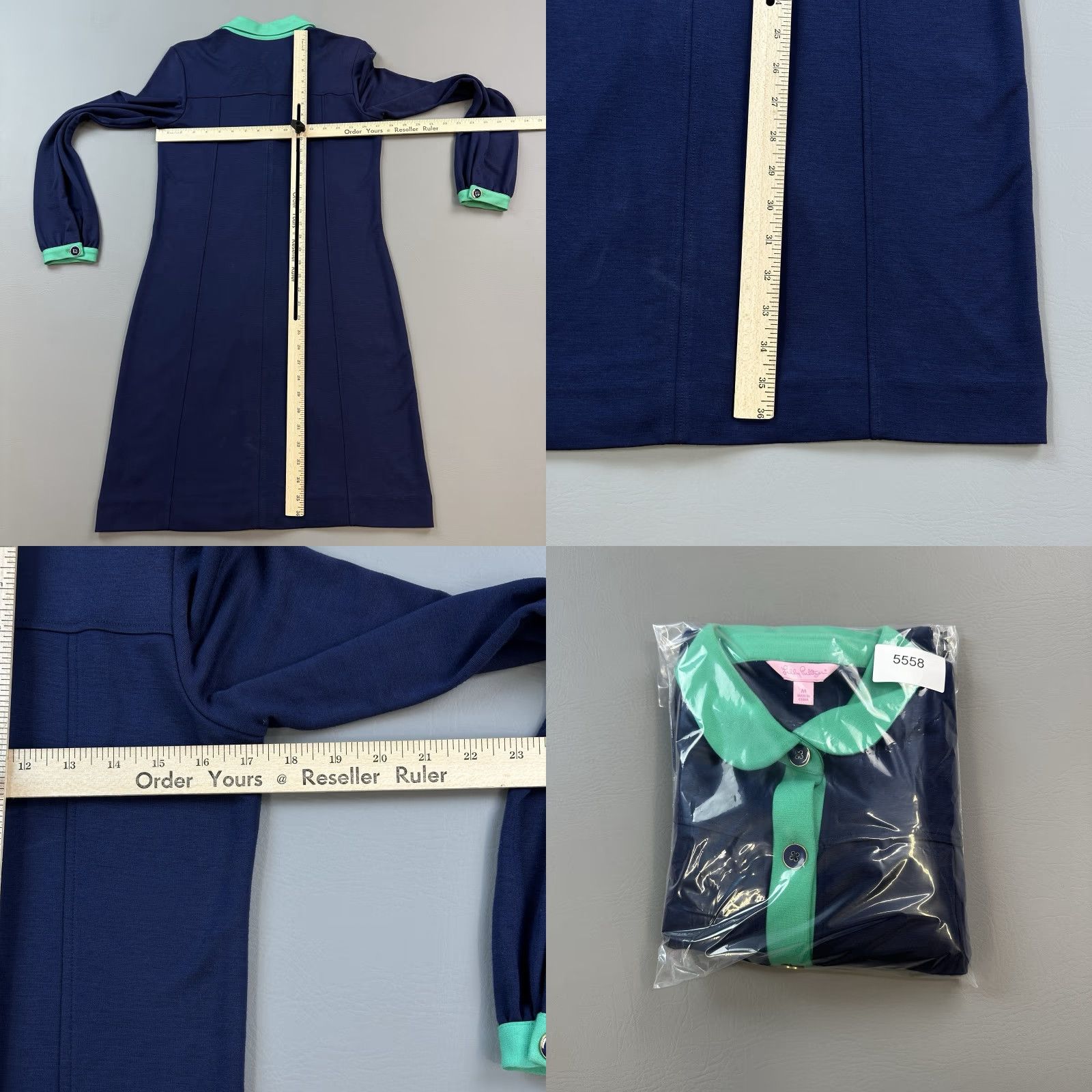Lilly Pulitzer VINTAGE Lilly Pulitzer Dress Women's Medium Navy Loreen Multi Jade Button Front No Belt Size M / US 6-8 / IT 42-44 - 9 Thumbnail
