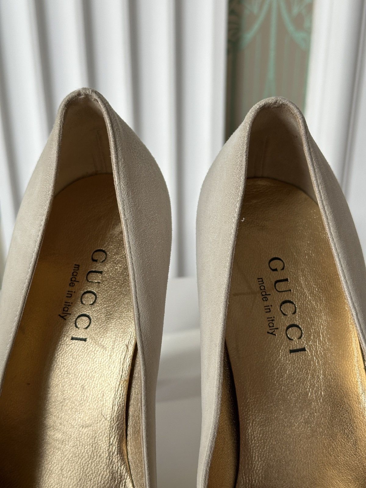 Gucci Gucci Nubuck Beige Black Metal Toe Heels Size 38 US 8 Size US 8 / IT 38 - 6 Thumbnail