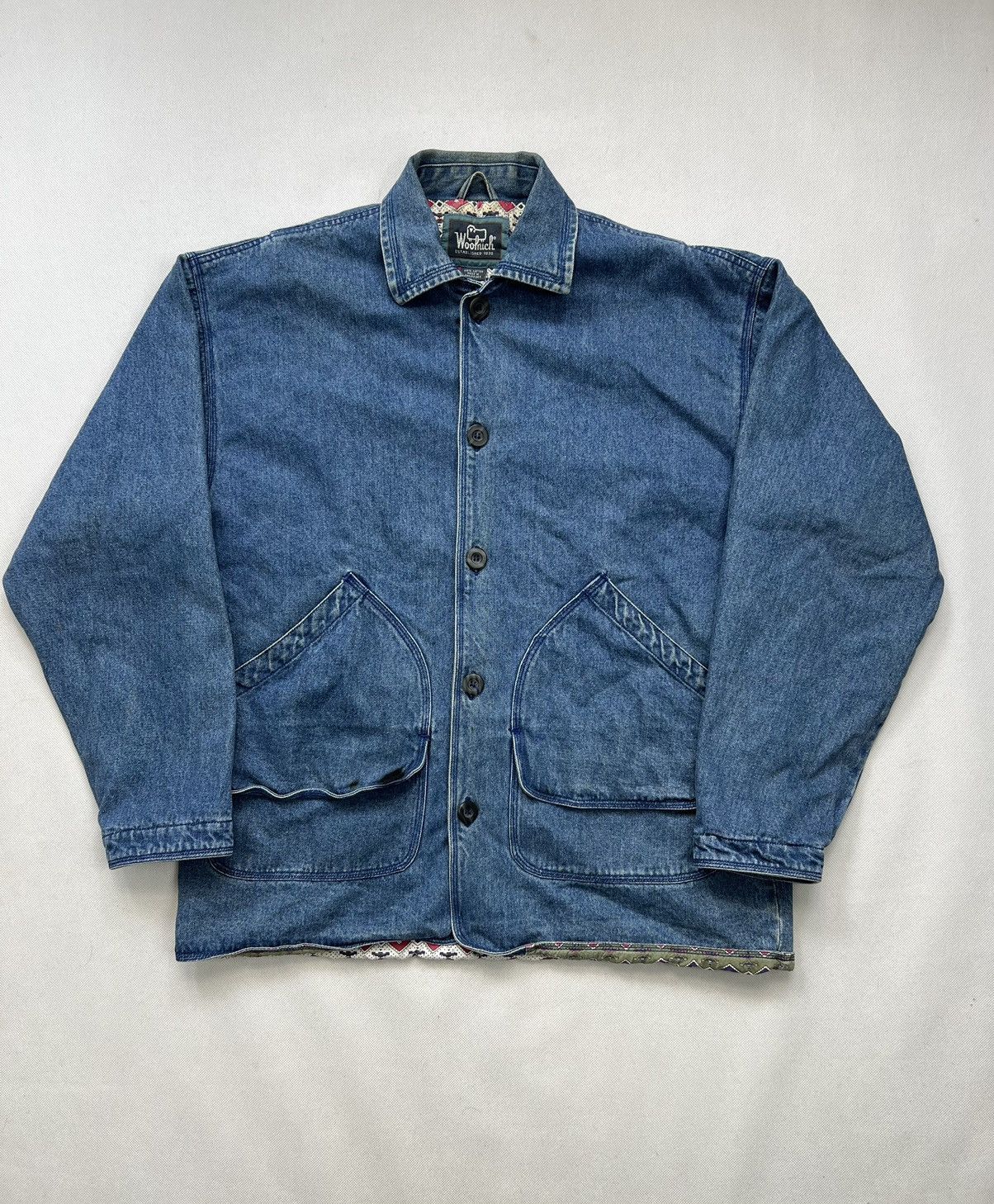 Wrangler Jeans Jacket Woolrich Vintage 80’s Blue Size US M / EU 48-50 / 2 - 1 Thumbnail