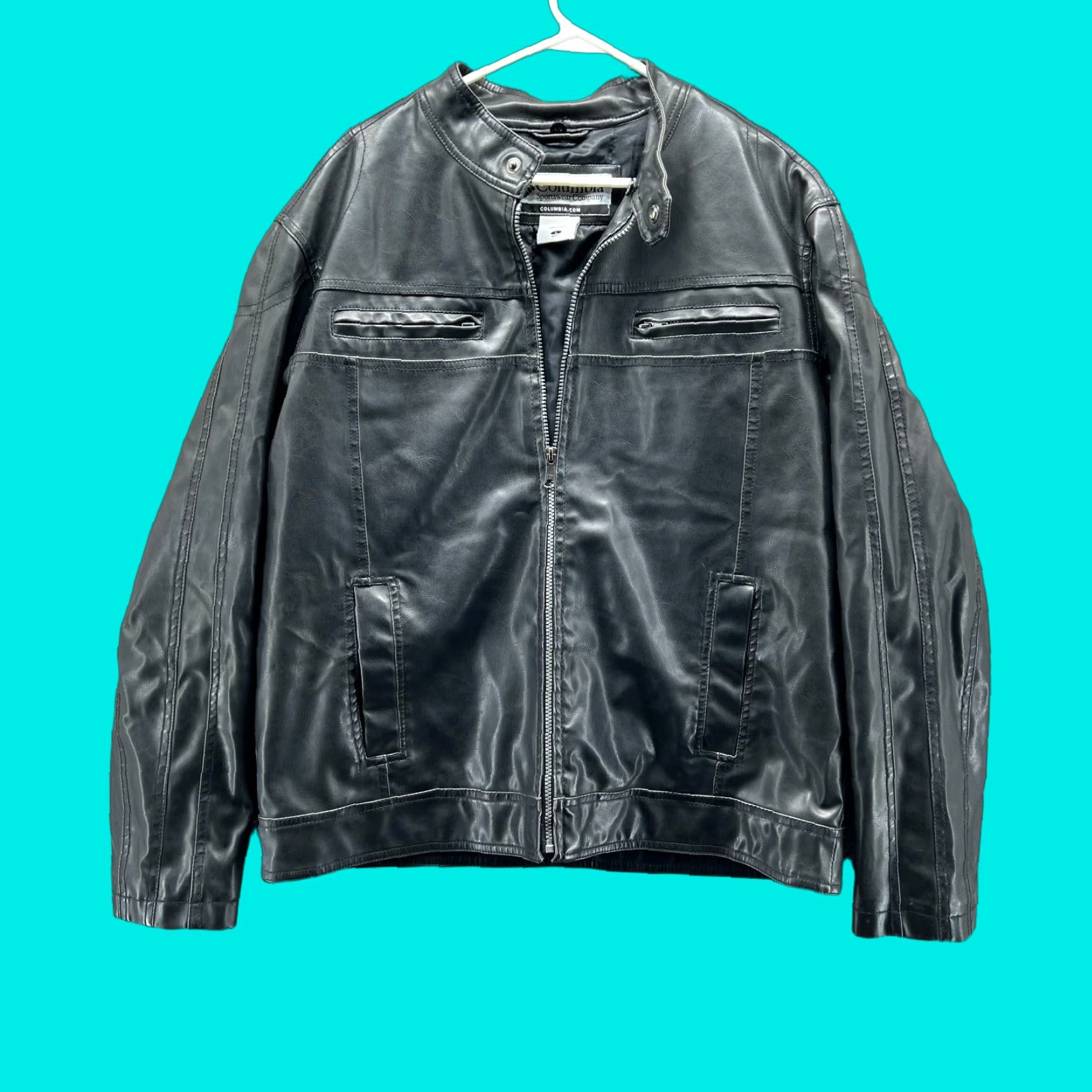 Vintage VINTAGE Columbia Jacket Men L Black Motorcycle 90s Leather Bomber Sportswear Size US L / EU 52-54 / 3 - 1 Thumbnail