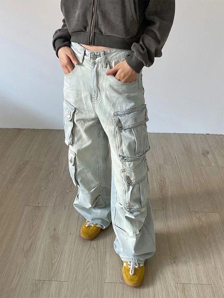 Jean × Vintage Retro Vintage Style Cargo Women Jeans Pants y2k Size 28" / US 6 / IT 42 - 5 Thumbnail