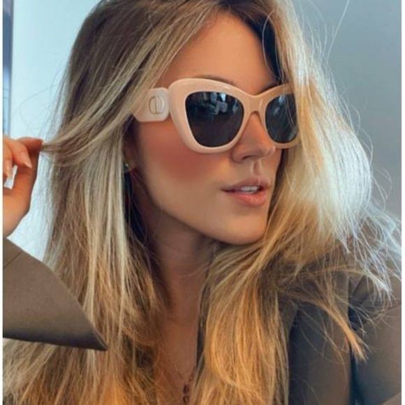 image of New Dior Diorbobby B1U 40C0 Pink Green Sunglasses, Women's