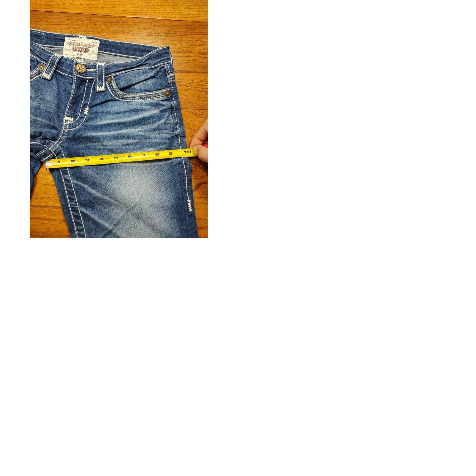 Vintage BIG STAR Jeans Womens 26 X 27 Inseam Blue Crop Raw Hem Western Straight Jeans Women 26 Size 26" / US 2 / IT 38 - 9 Thumbnail