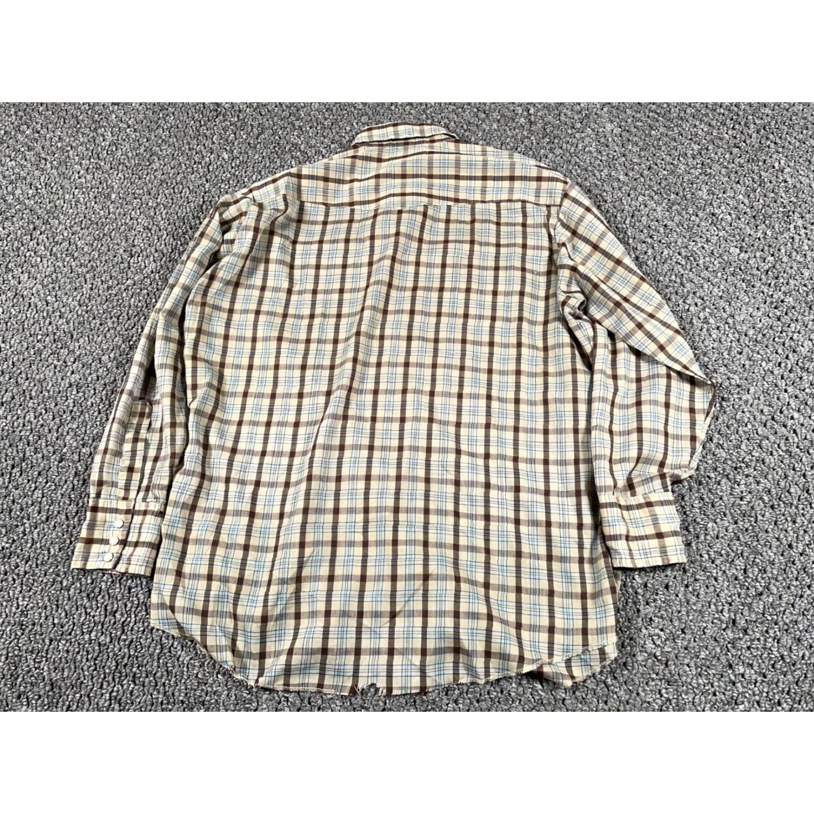 Thrasher VINTAGE Dee Cee Western Shirt Adult XL Brown Plaid Sawtooth Pockets 90s Mens Size US XL / EU 56 / 4 - 2 Thumbnail