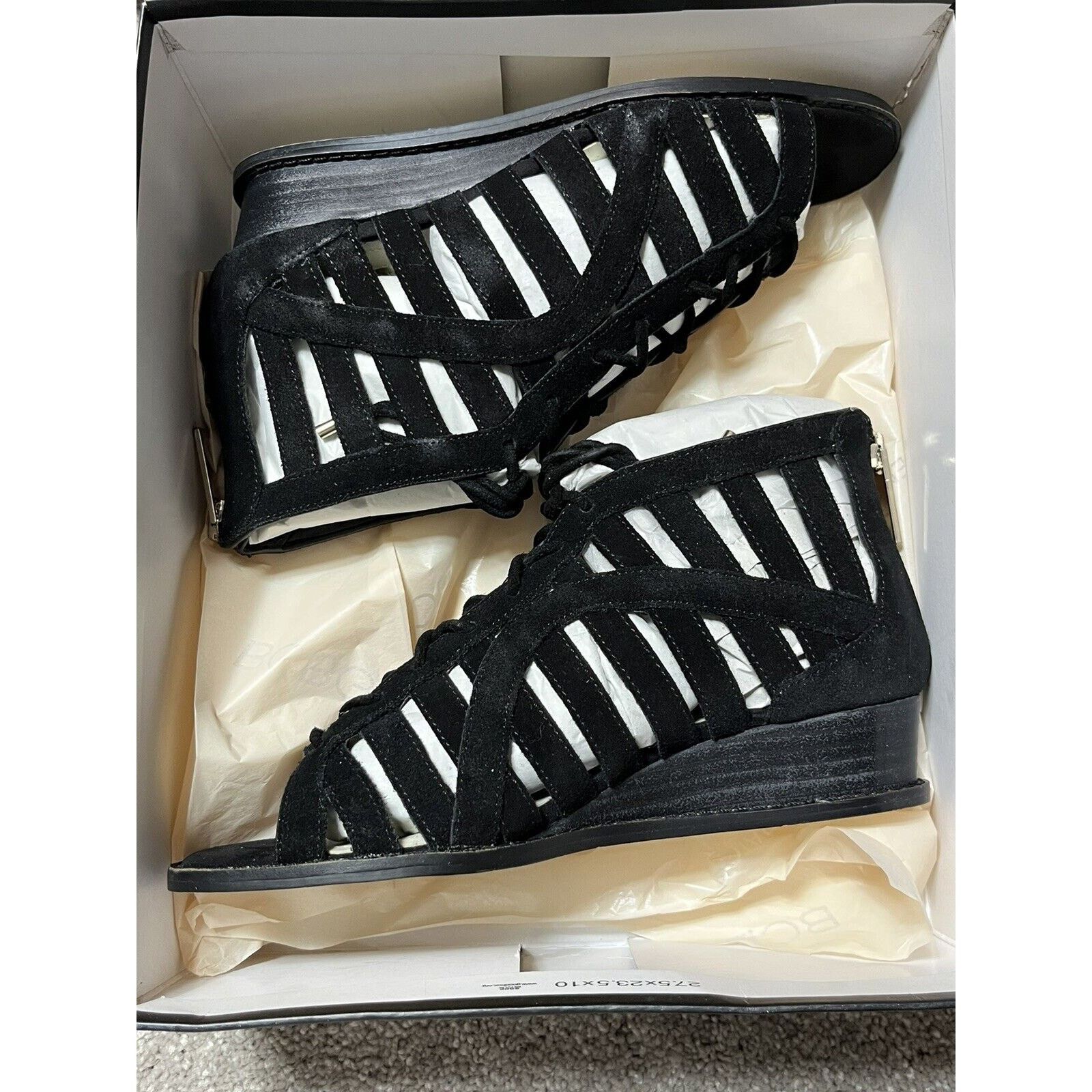 Other BCBGeneration Lace-Up Suede Wedge Sandal 5.5 Black BG-Madeya Size US 5.5 / IT 35.5 - 8 Thumbnail