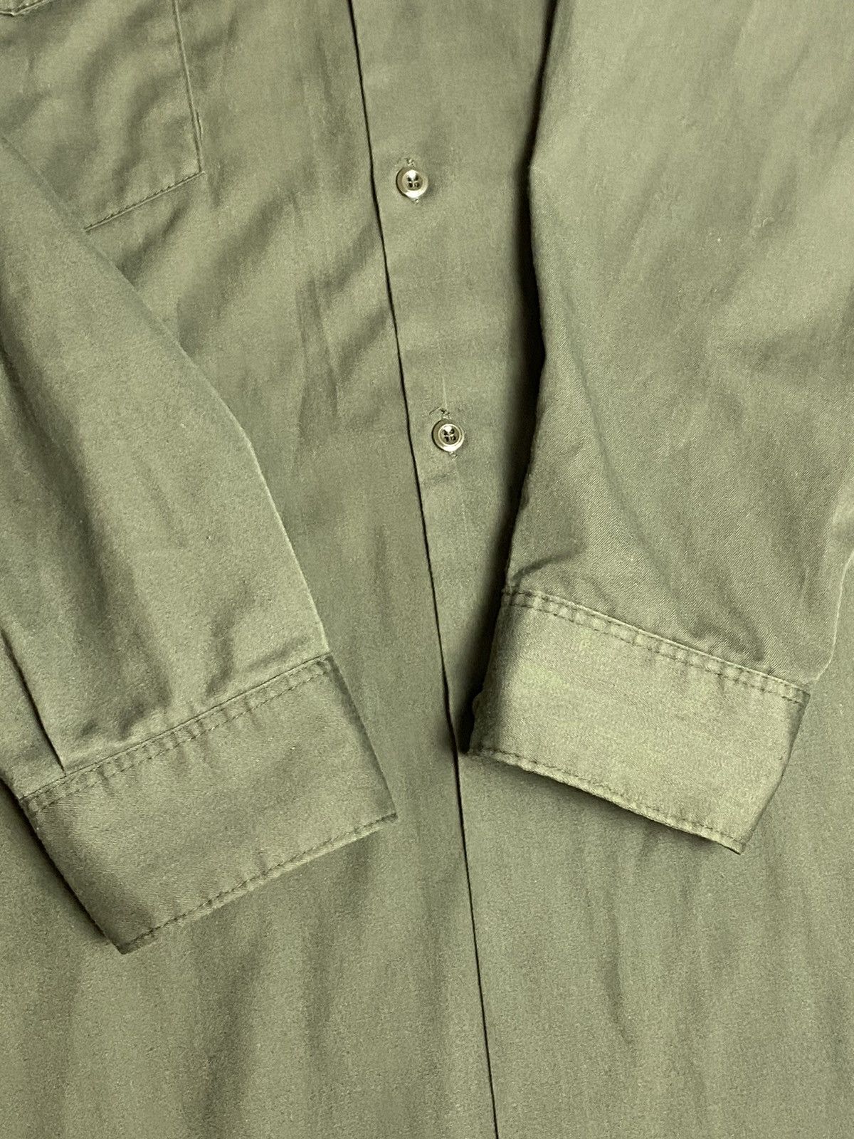Lee VTG 70s Lee Permanent Press Work Shirt Khaki XL USA Military Size US XL / EU 56 / 4 - 10 Thumbnail