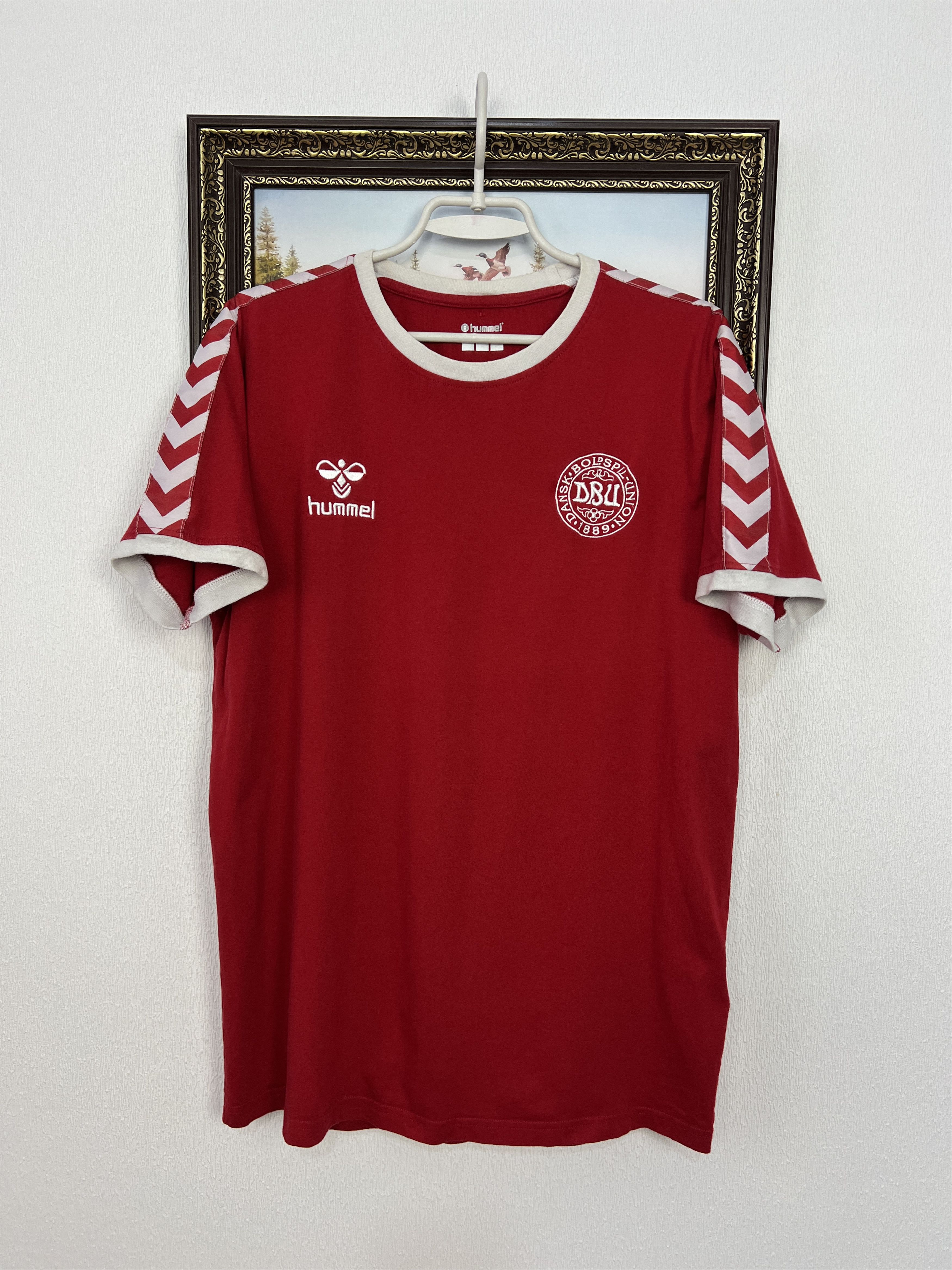 Hummel Denmark Football Shirt Soccer National Team Jersey Trikot Size US L / EU 52-54 / 3 - 1 Thumbnail