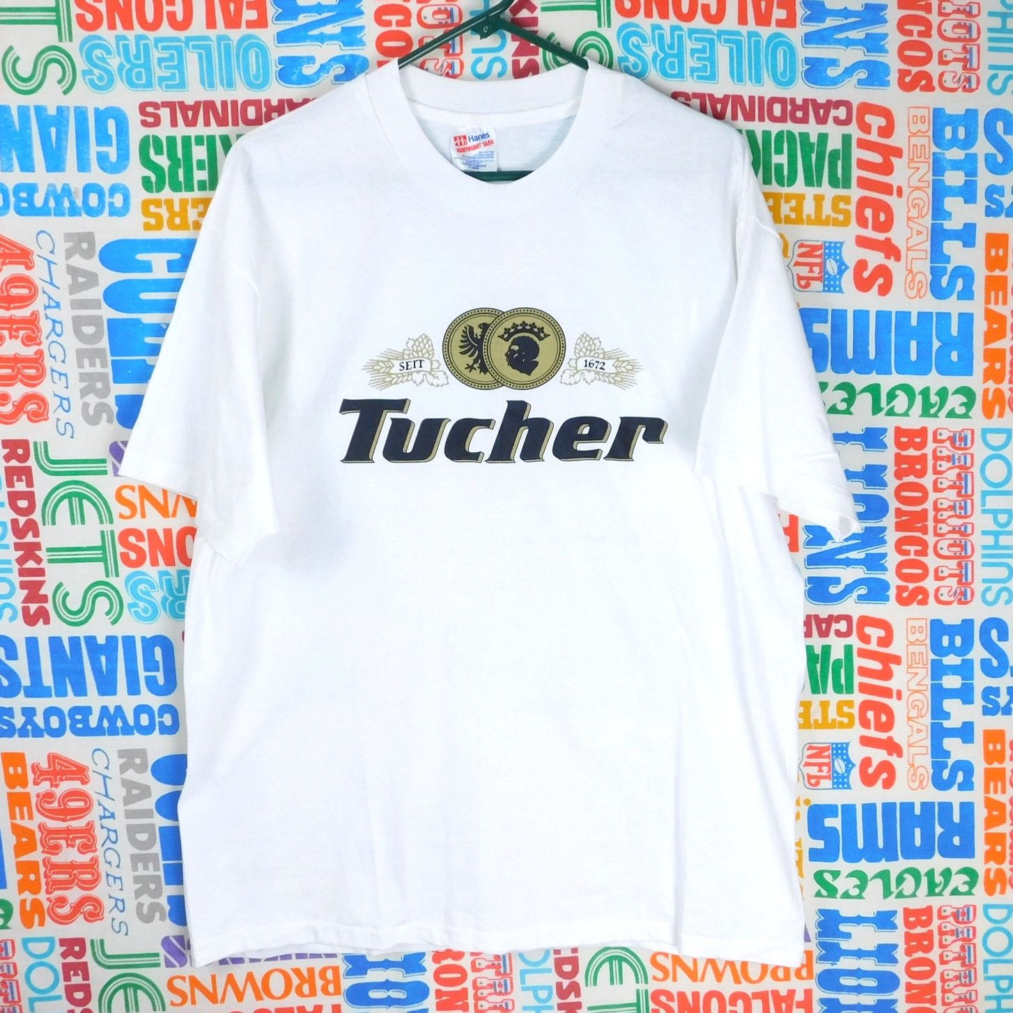 Hanes Vintage 90s Tucher Brewery T Shirt Size XL German Beer White Size US XL / EU 56 / 4 - 1 Thumbnail