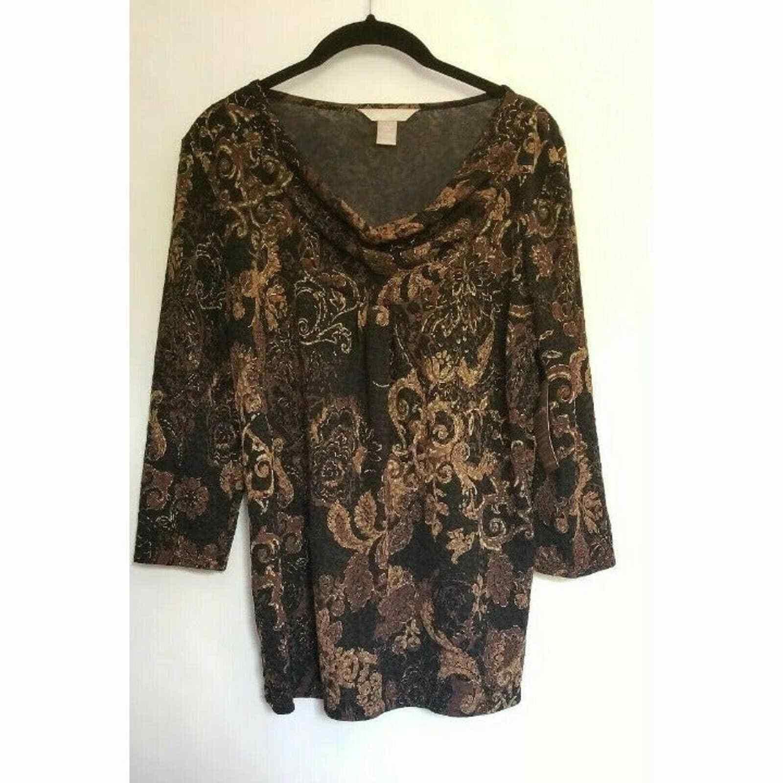 Other White Stag Brown Black Blouse Small NWT New With Tag Size S / US 4 / IT 40 - 2 Thumbnail