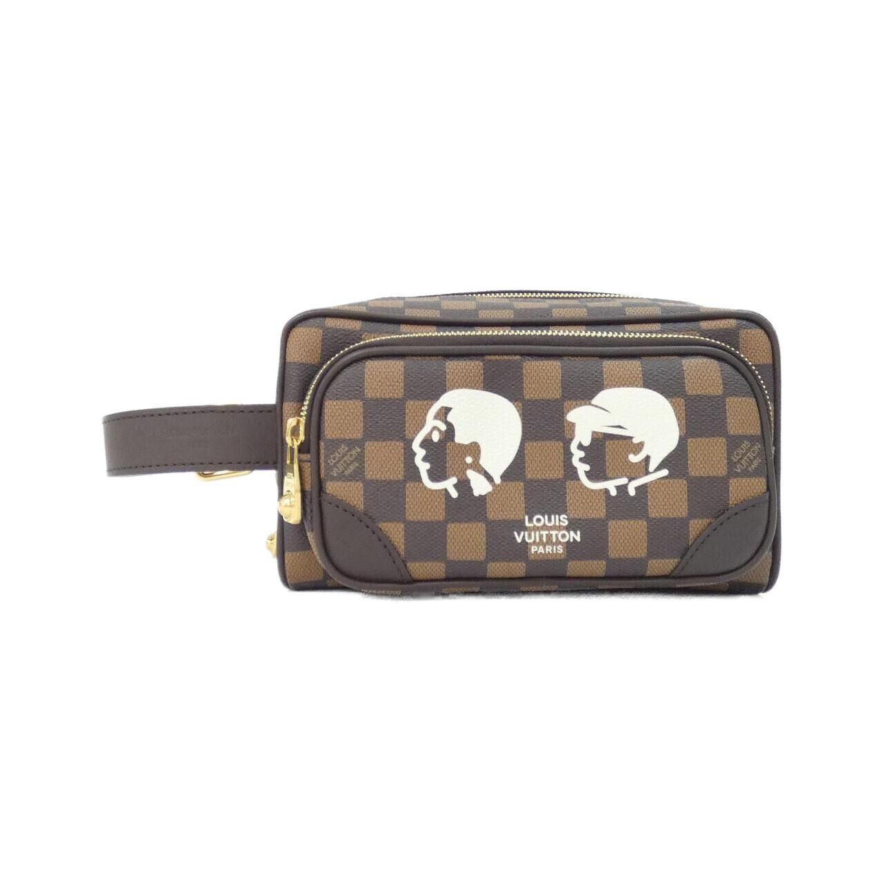 Louis Vuitton Louis Vuitton Louis Vuitton Damier Friendship Dopp Kit Coated Canvas Pouch Textile Vanity Bag N40800 DUTY FREE for USA Size ONE SIZE - 1 Thumbnail