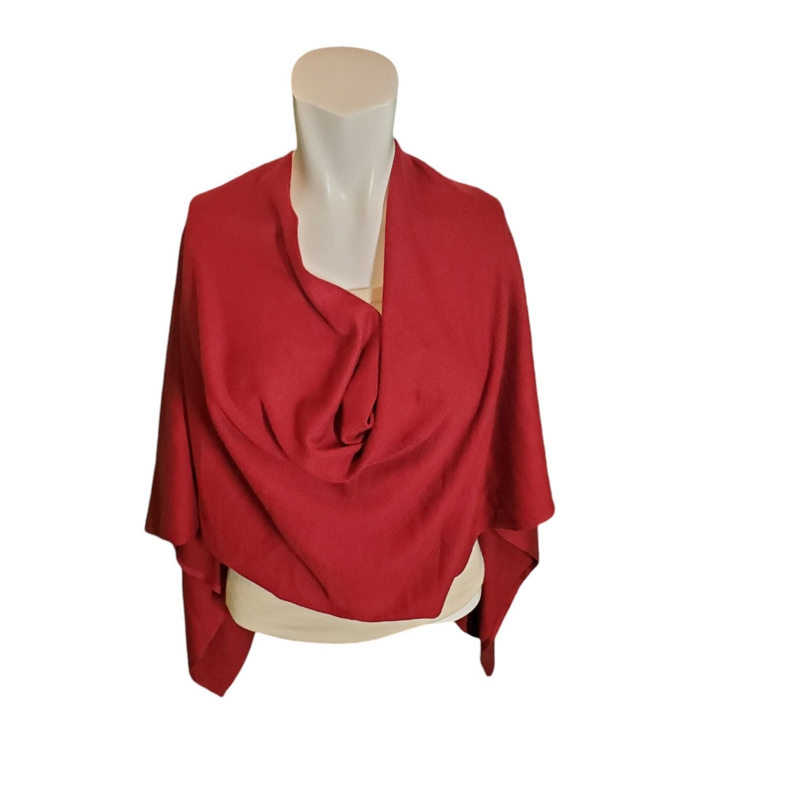Anthropologie Kerisma Poncho Wool Blend Sweater Reversible Cowel V Neck Bu Size ONE SIZE - 1 Thumbnail