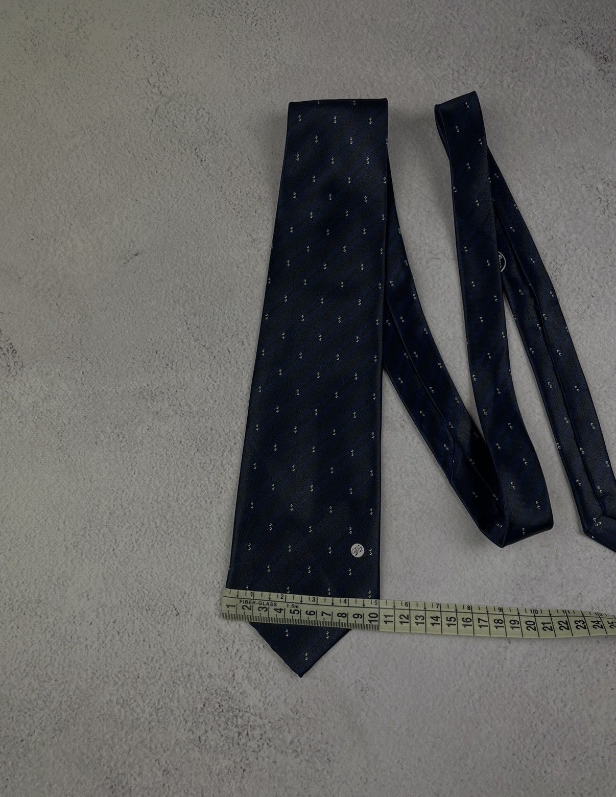 Versace Versace Classic V2 Silk Tie Navy Blue Striped Pattern Hand Size ONE SIZE - 4 Thumbnail