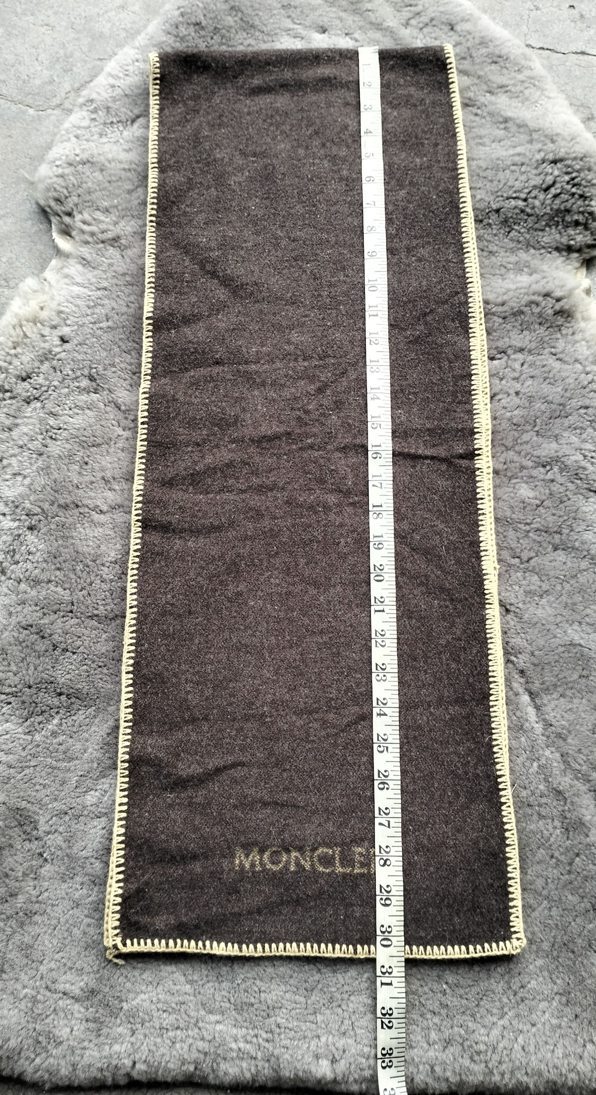 Moncler Vintage Moncler Wool Scarf Muffler Brown Size ONE SIZE - 8 Thumbnail