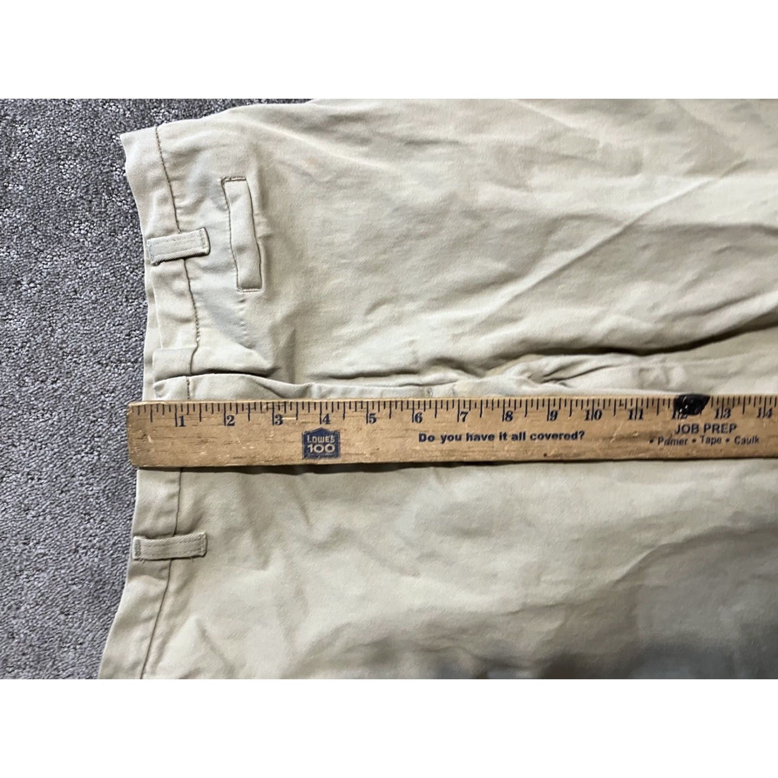Loft VINTAGE LOFT Ann Taylor Pants 4P Petite Beige Twill 98% Cotton 2% Spandex Capri Straight Belt Loops Ankle Slits Women Size 27" / US 4 / IT 40 - 7 Thumbnail