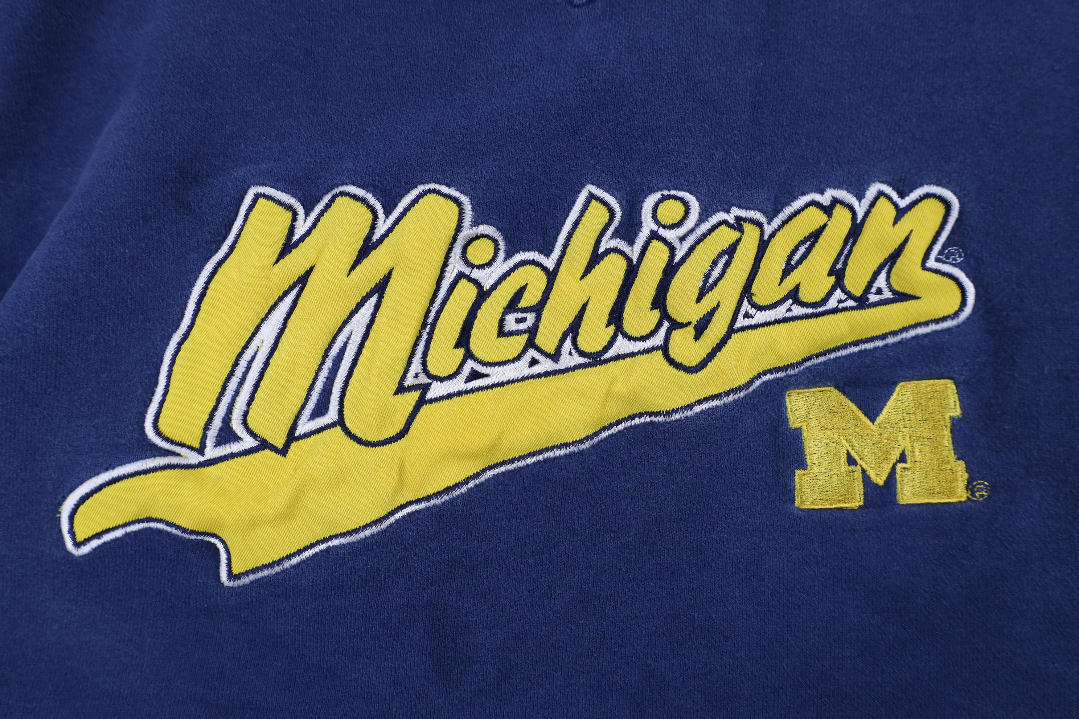 Vintage Vintage 90s Spell Script University of Michigan Sweatshirt Size M / US 6-8 / IT 42-44 - 4 Thumbnail