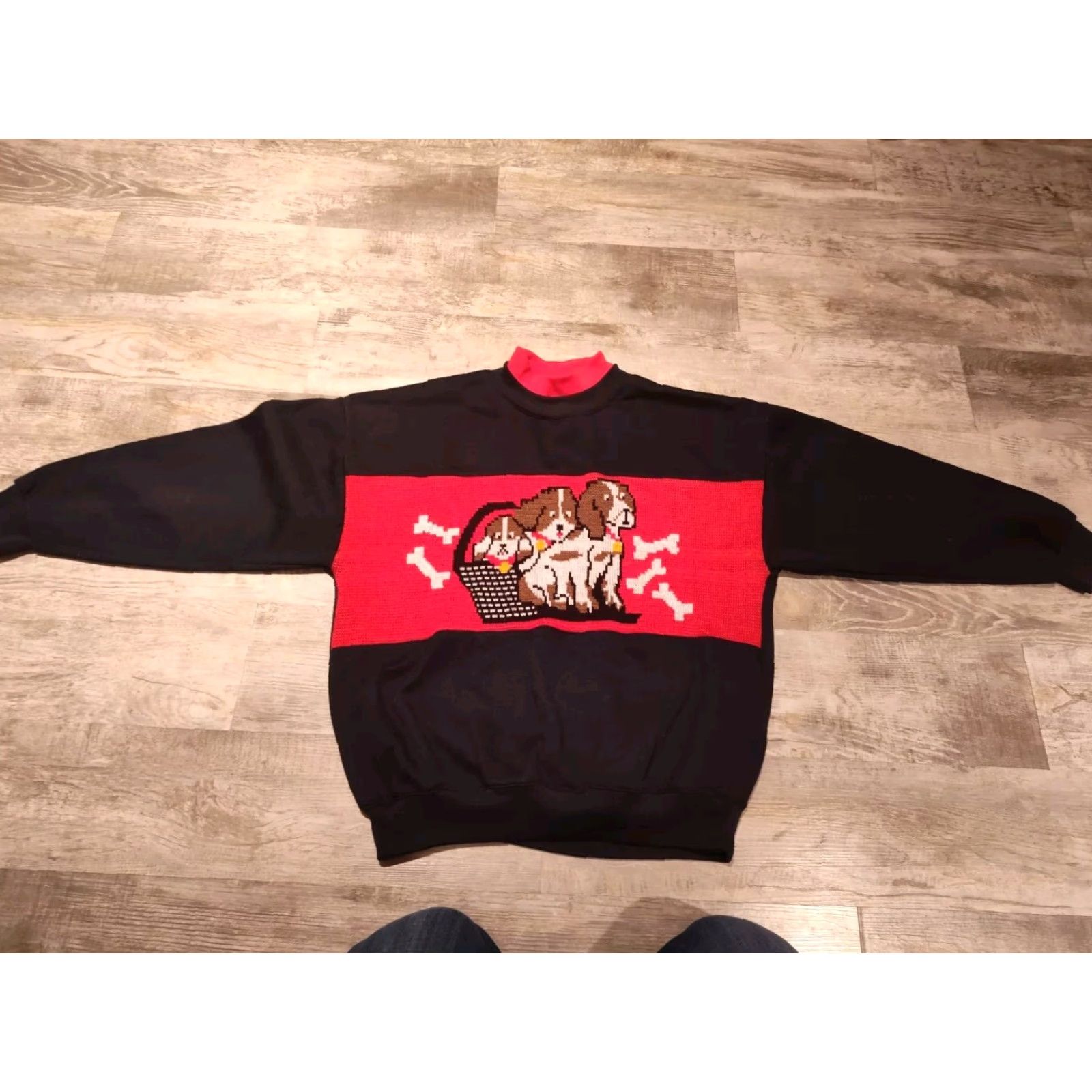 Bones Vintage Pebble Court Dogs Dog Bones Double Neck Sweatshirt Size M Ribbed Knit Size M / US 6-8 / IT 42-44 - 5 Thumbnail