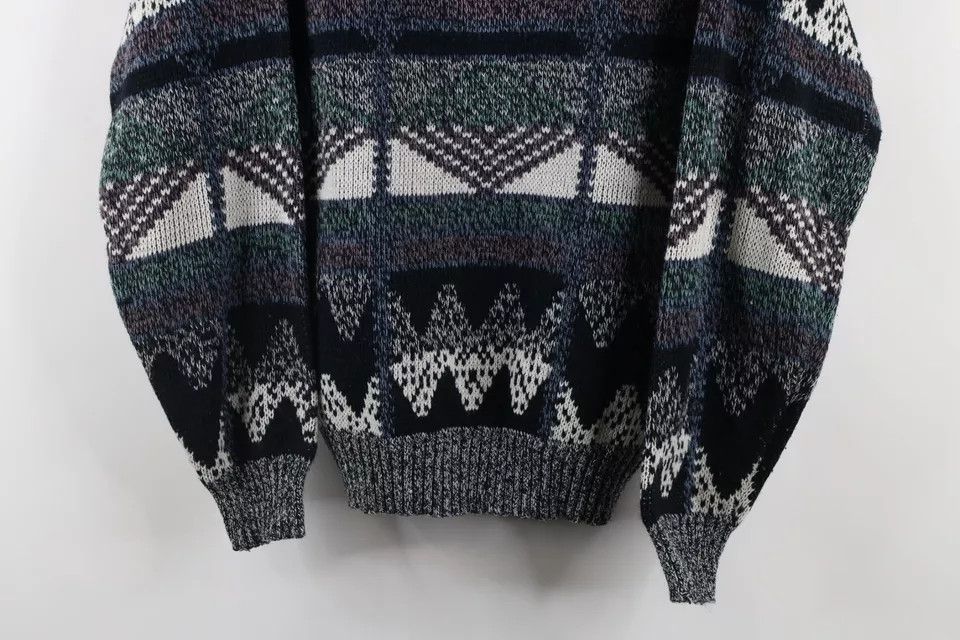 Vintage Vintage 90s Coogi Style Rainbow Geometric Knit Sweater Size M / US 6-8 / IT 42-44 - 3 Thumbnail