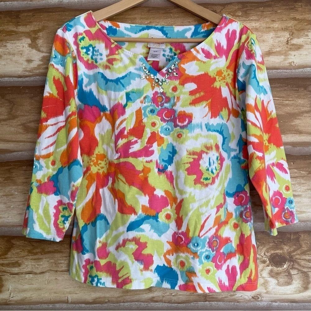 Other Ruby Rd. Favorites embellished abstract floral top medium Size M / US 6-8 / IT 42-44 - 2 Thumbnail