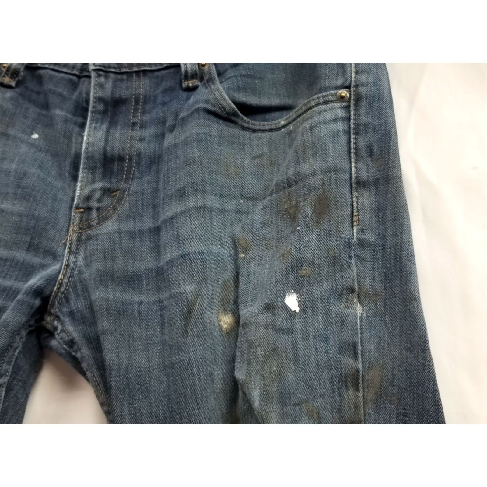 Levi's Levi's 511 Jeans Mens 33x32 Blue Denim Distressed Straight Slim USA Logo Distressed Jeans Regular Inseam 32 Mens Size US 33 - 5 Thumbnail