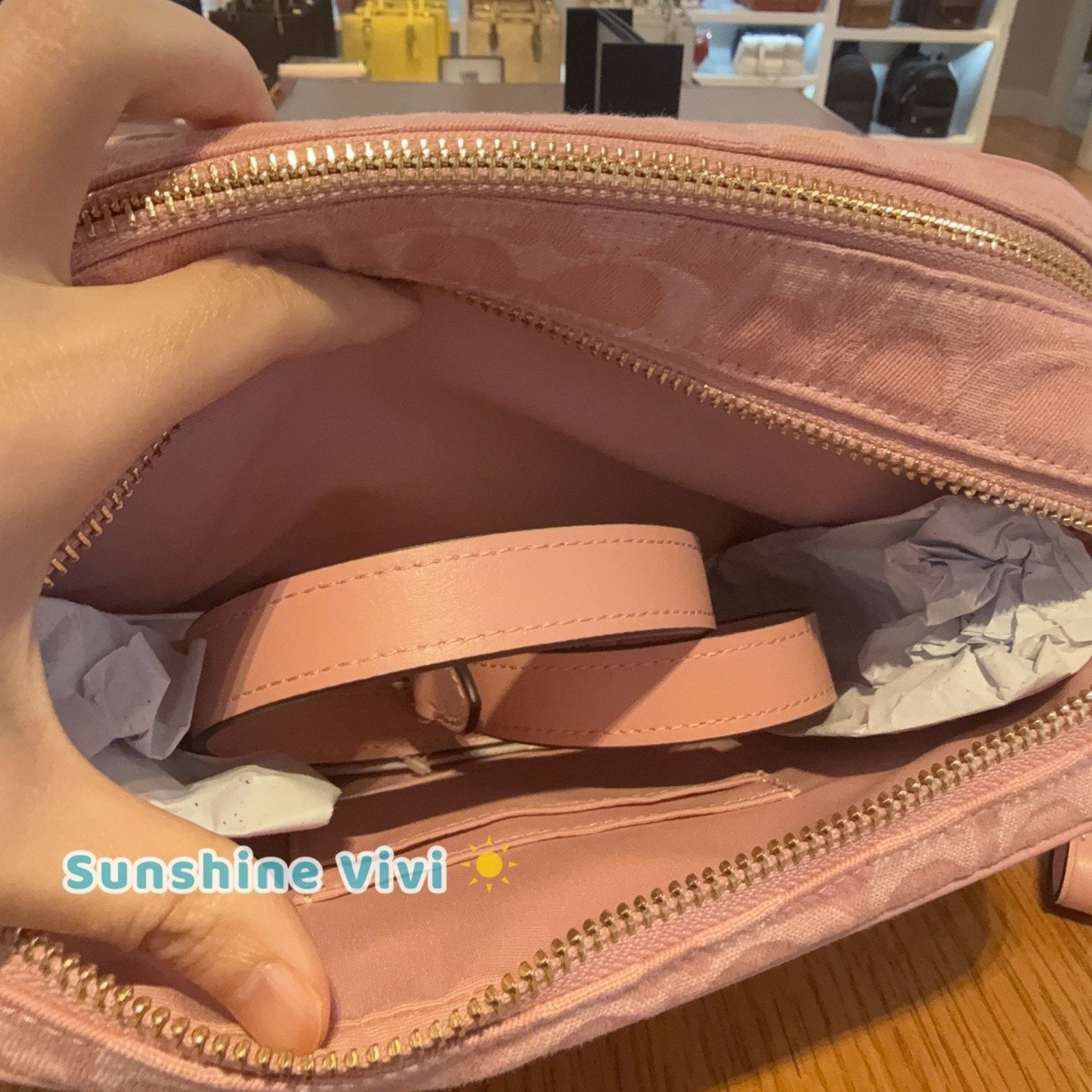 Coach NWT Coach Carey Crossbody Bag Signature Denim CER69 Pink Size ONE SIZE - 4 Thumbnail