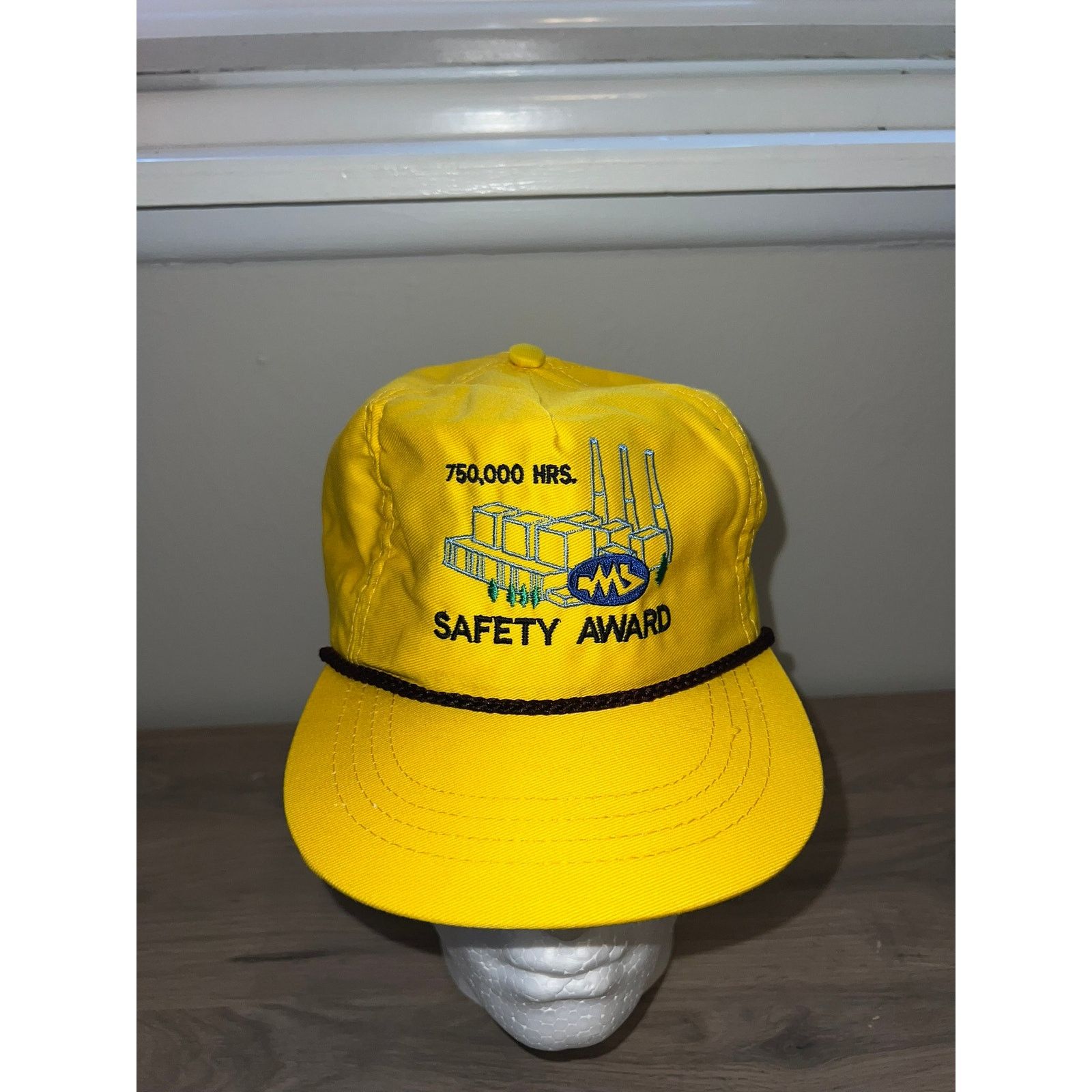 Vintage 1980s 90s Vintage Safety Award 750,000 Hours Hat Headwear OS Size ONE SIZE - 3 Thumbnail