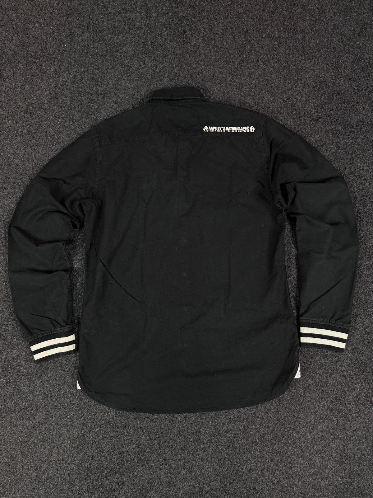 Aape × Bape A Bathing Ape black button up long sleeve shirt Size US M / EU 48-50 / 2 - 13 Thumbnail