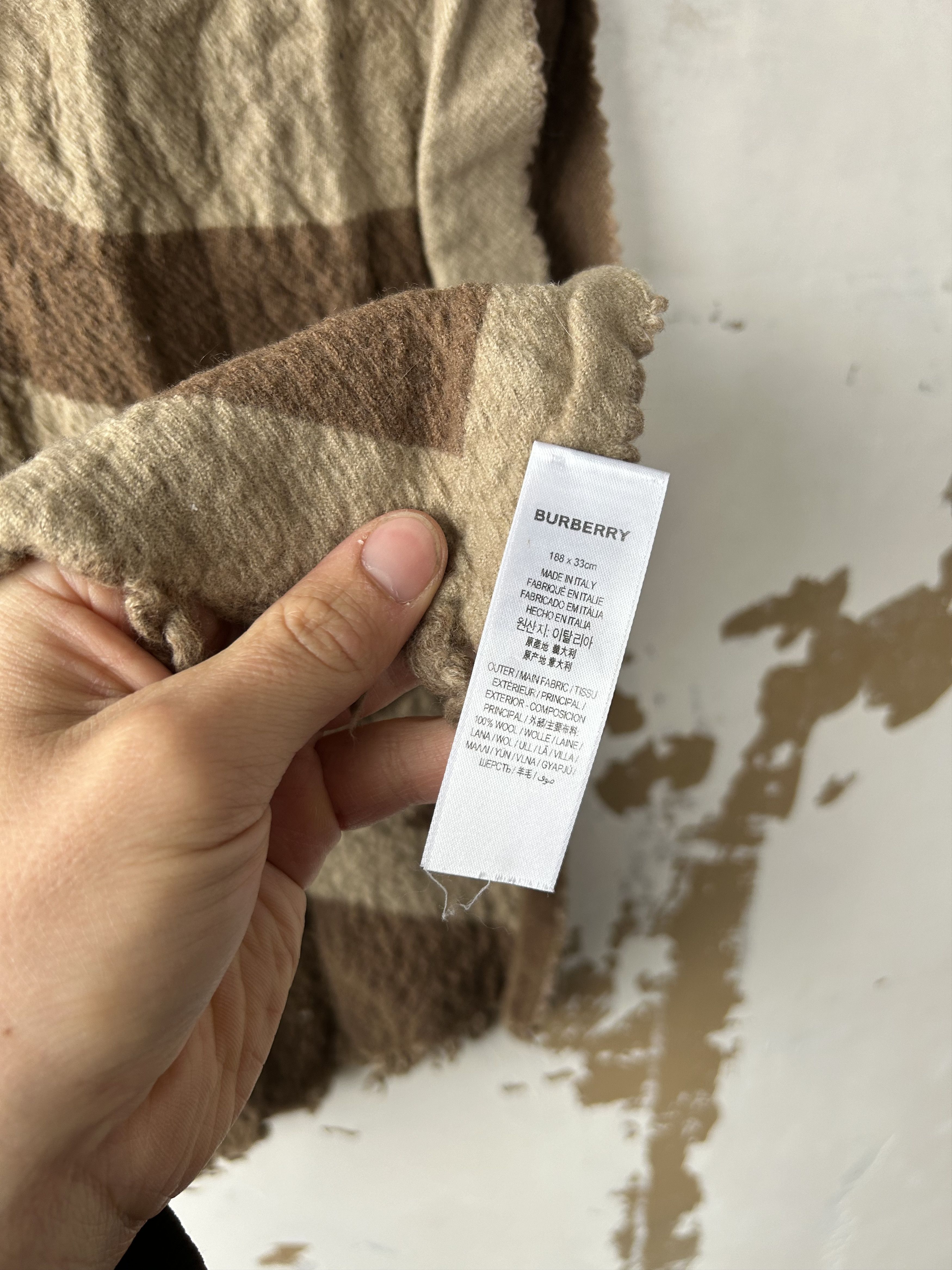 Burberry × Vintage Burberry Scarf Wool Scarves Size ONE SIZE - 4 Thumbnail