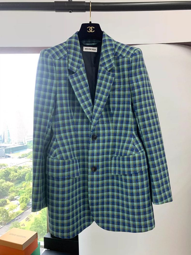 Balenciaga Balenciaga size 38 Wool Plaid Blazer Size M / US 6-8 / IT 42-44 - 1 Thumbnail