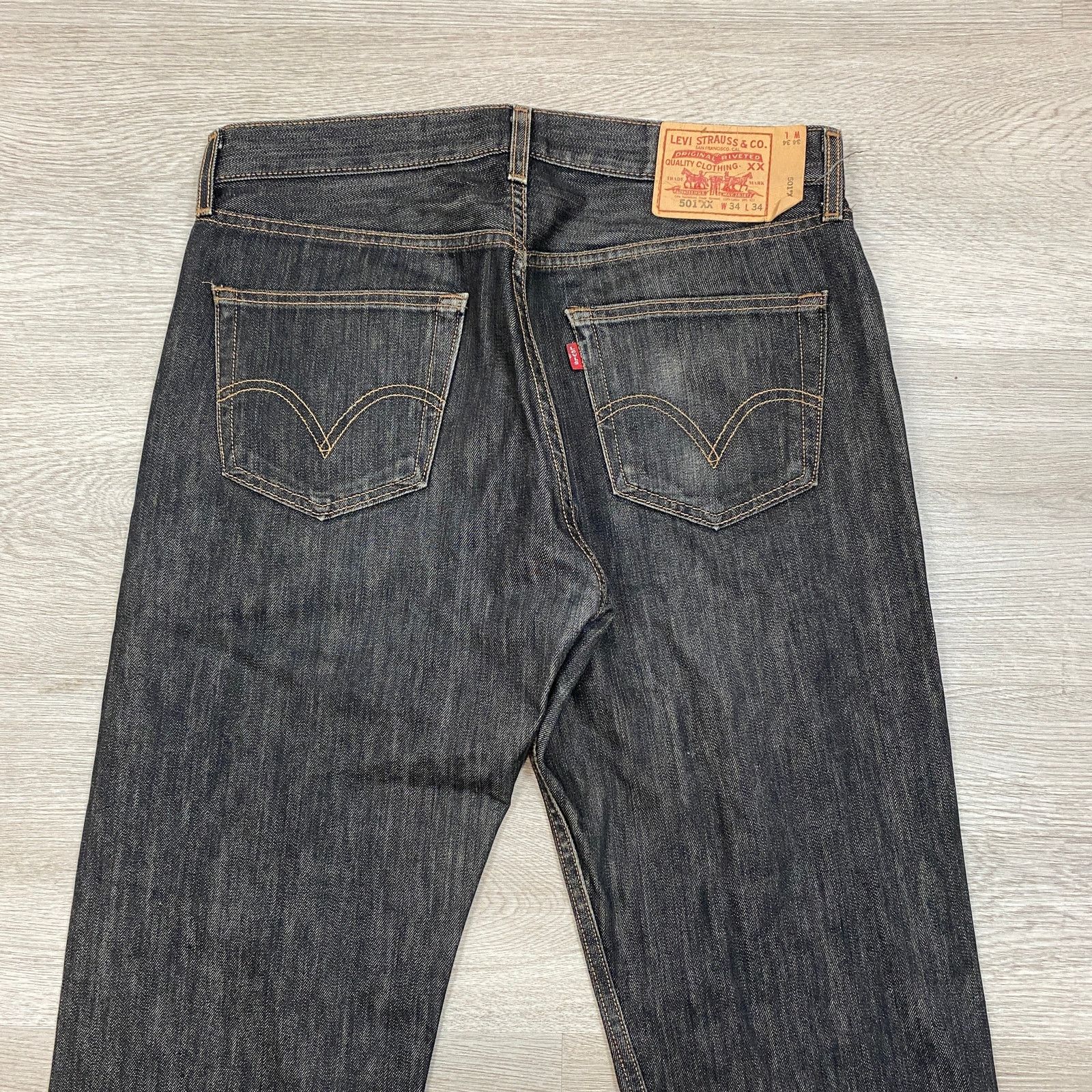 Levi's Levi's 501 XX Black Denim Straight Leg Jeans Men's 34x32 Y2K Size US 34 / EU 50 - 3 Thumbnail