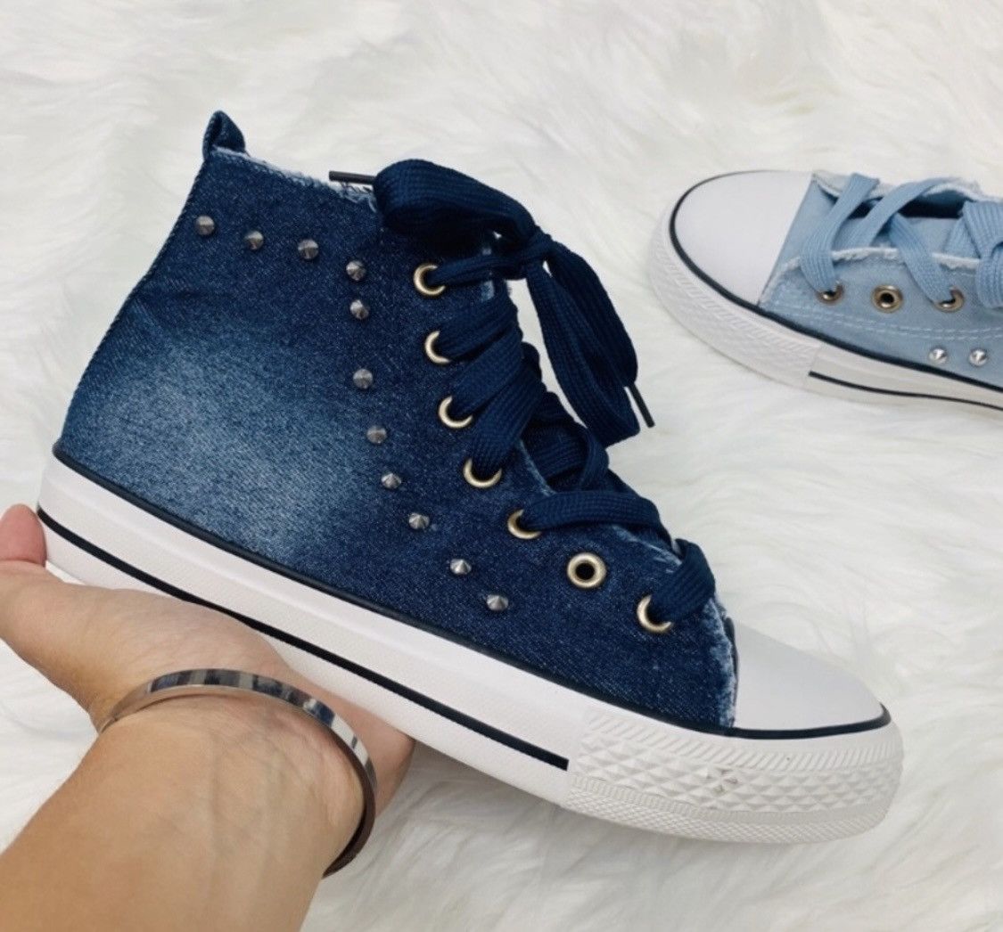 Other DARK DENIM STUDDED HIGH TOPS SNEAKERS Size US 10 / IT 40 - 6 Thumbnail